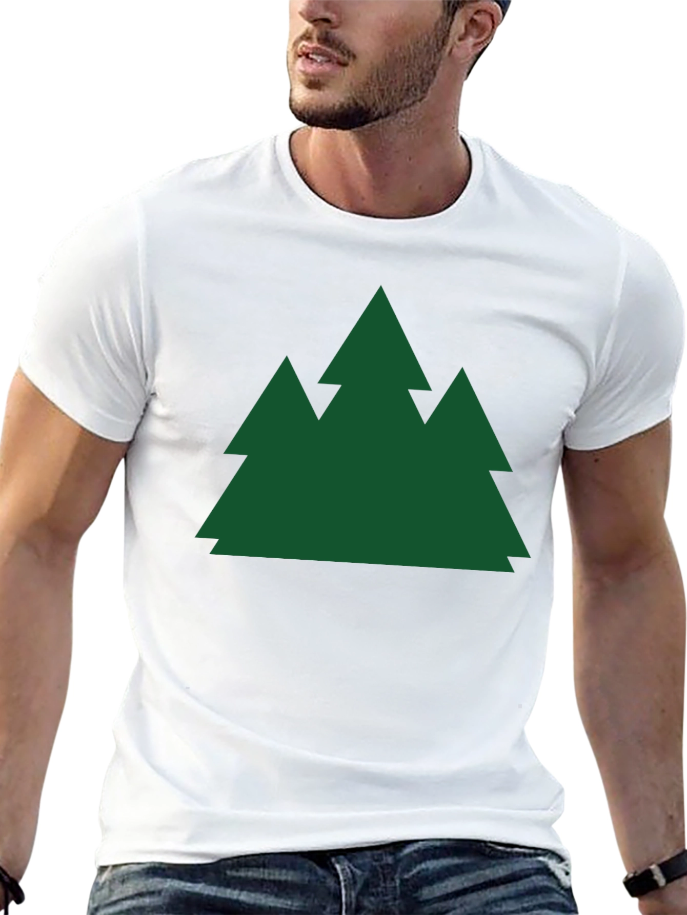 Evergreen Trees Black T-Shirt Nature Lover Tee