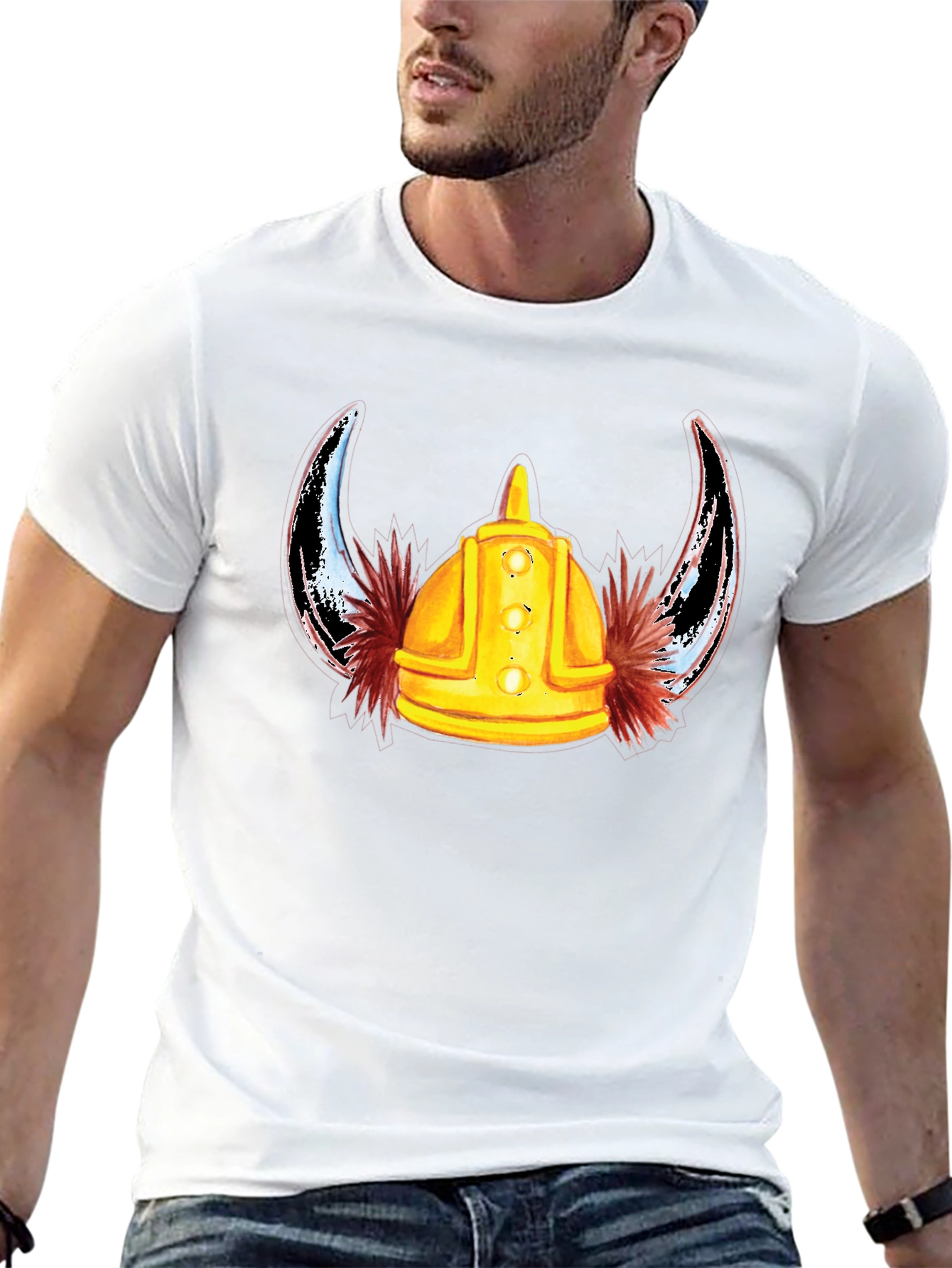 Viking Helmet T-Shirt - Mens Black Tee
