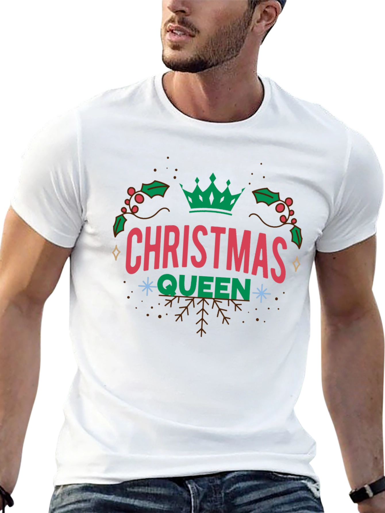 Christmas Queen Graphic Tee - Holiday Festive Shirt