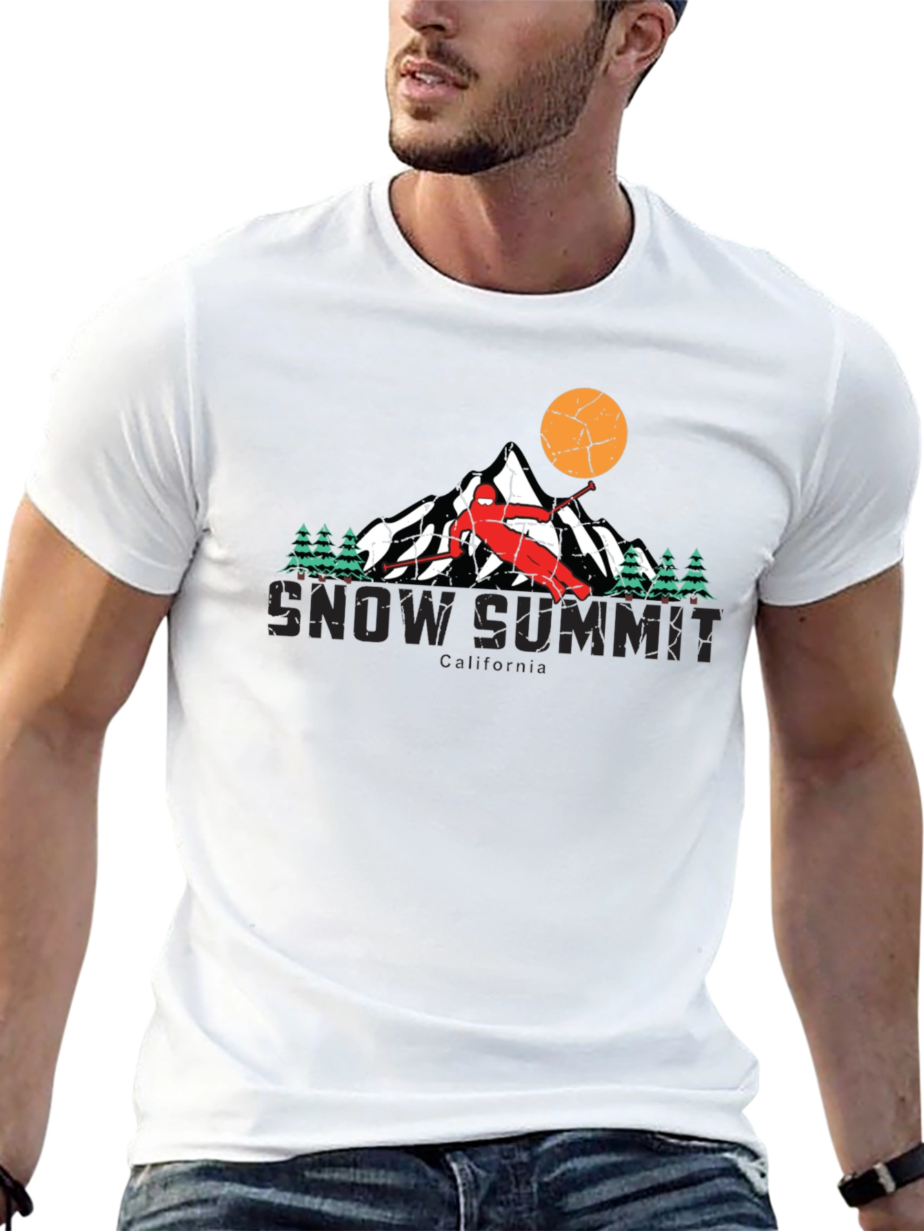 Snow Summit Graphic T-Shirt - Black Ski Design