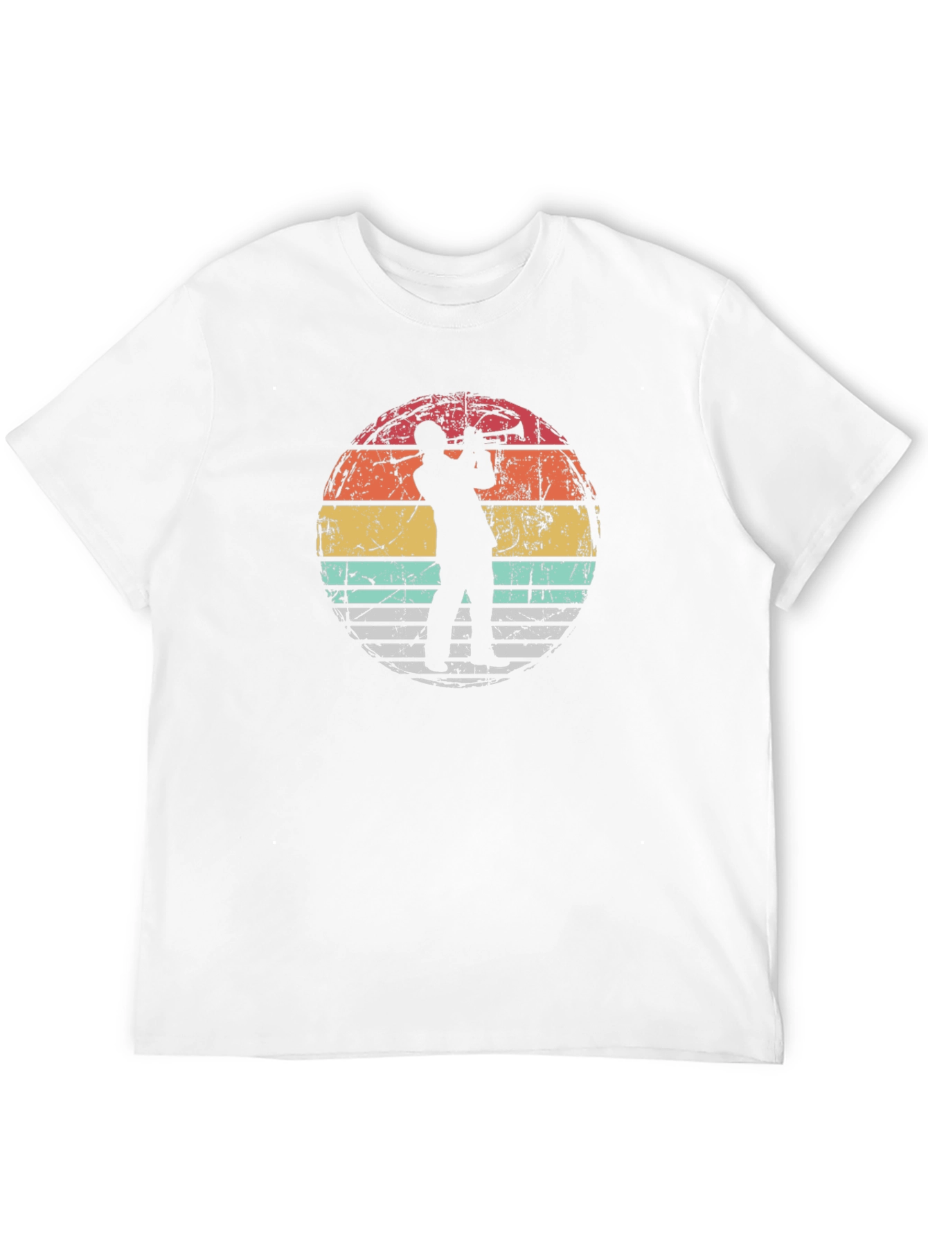 Retro Trumpet Player Graphic Tee - Black Cotton T-Shirt
