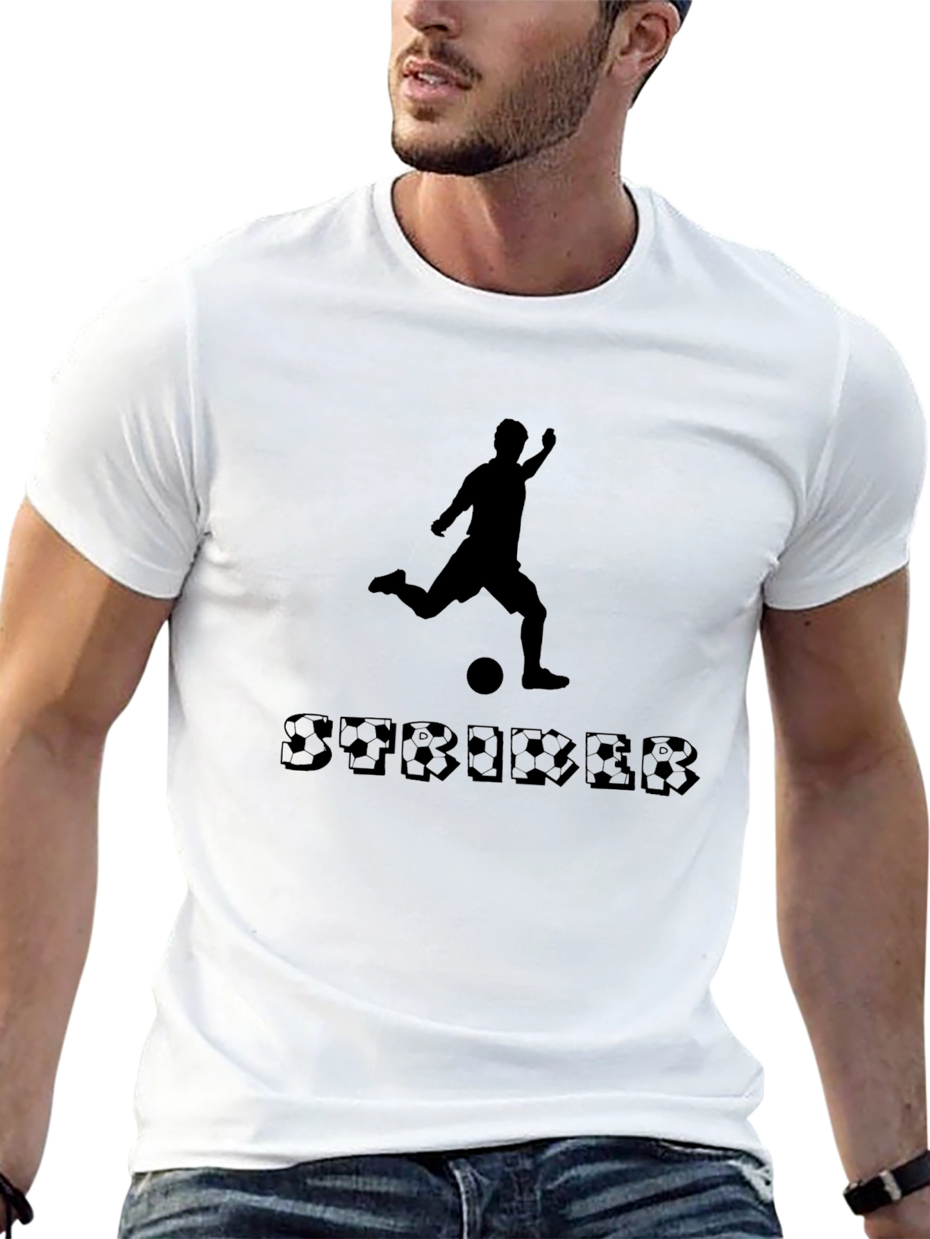 Soccer Striker Black T-Shirt