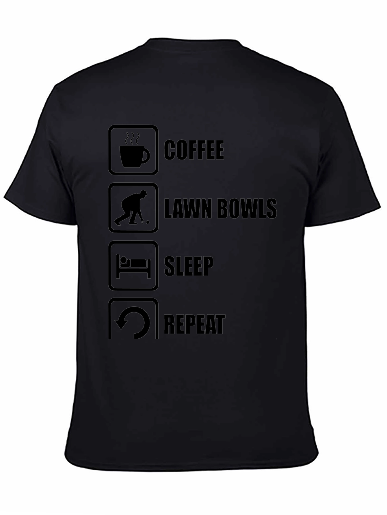 Coffee Lawn Bowls Sleep Repeat T-Shirt