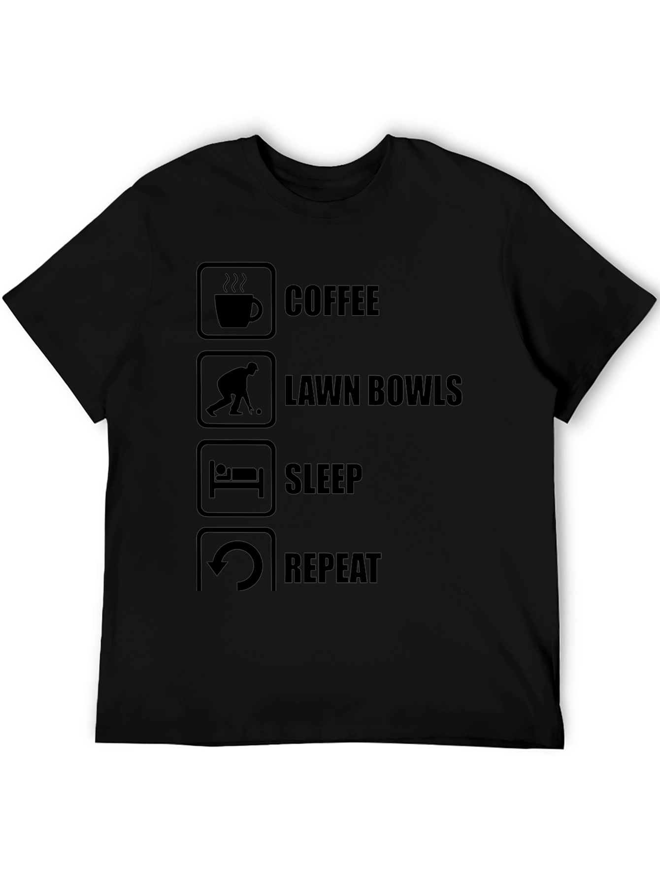 Coffee Lawn Bowls Sleep Repeat T-Shirt