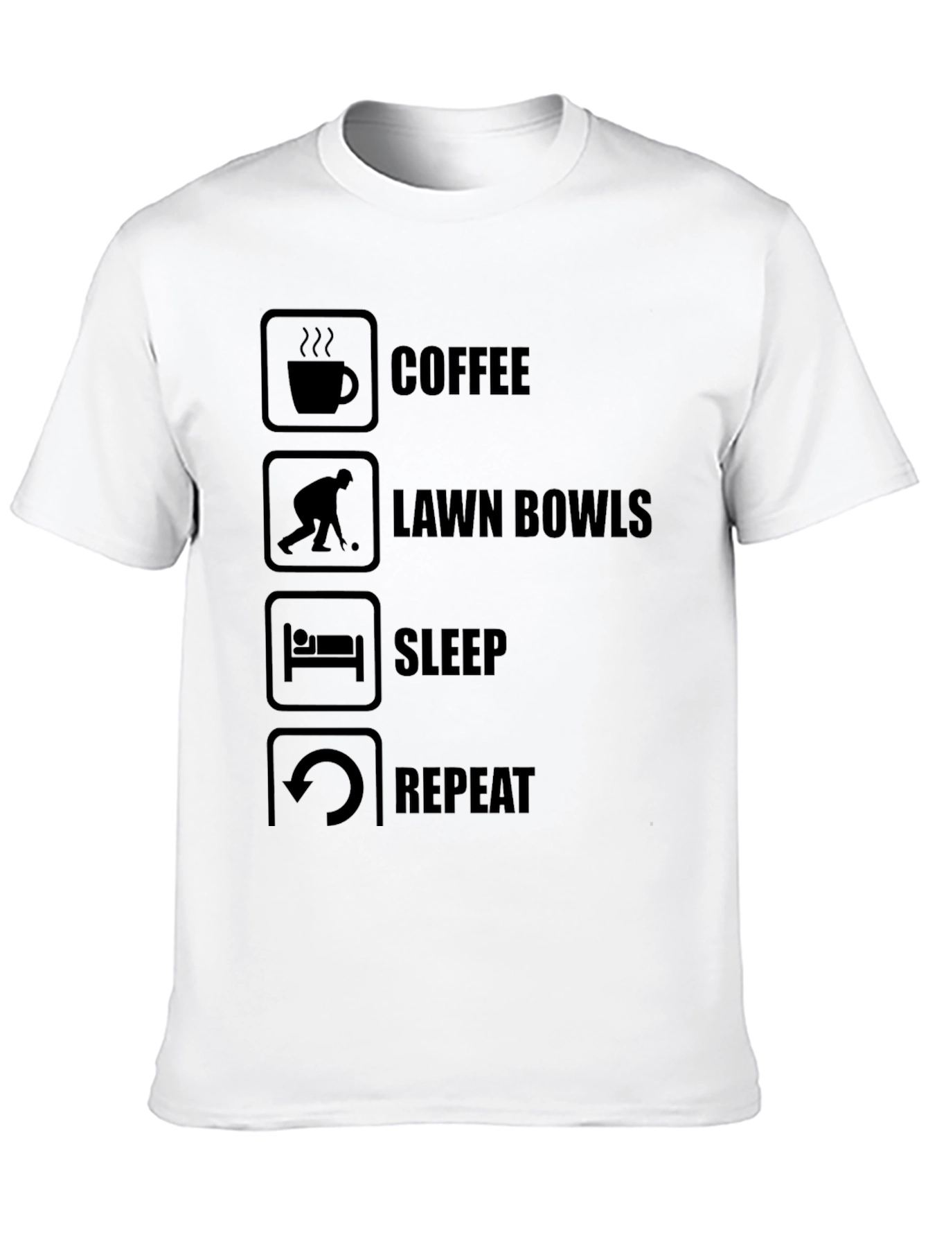 Coffee Lawn Bowls Sleep Repeat T-Shirt