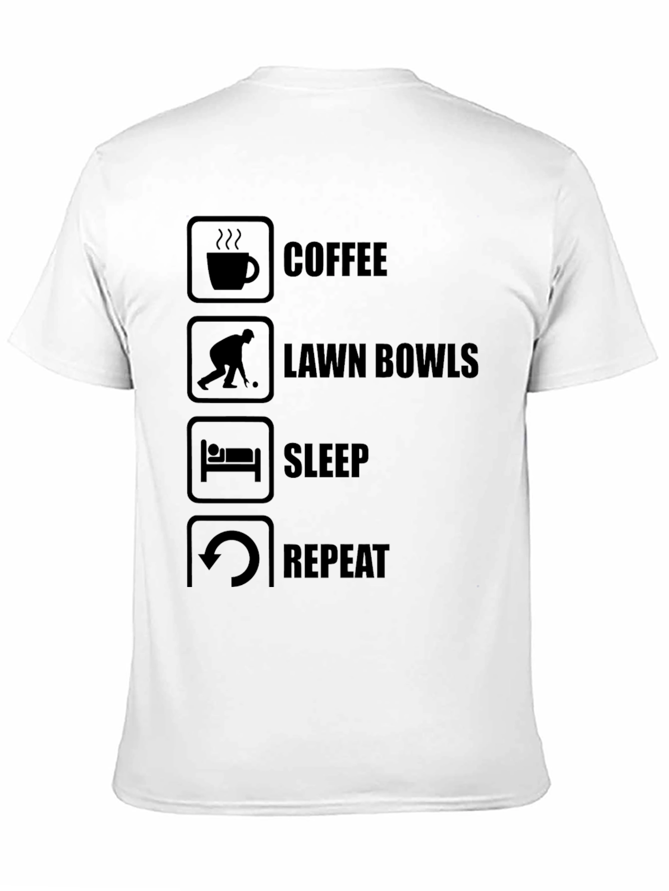Coffee Lawn Bowls Sleep Repeat T-Shirt
