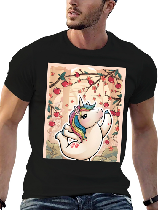 Unicorn Yoga T-Shirt - Relaxed Fit Black Tee