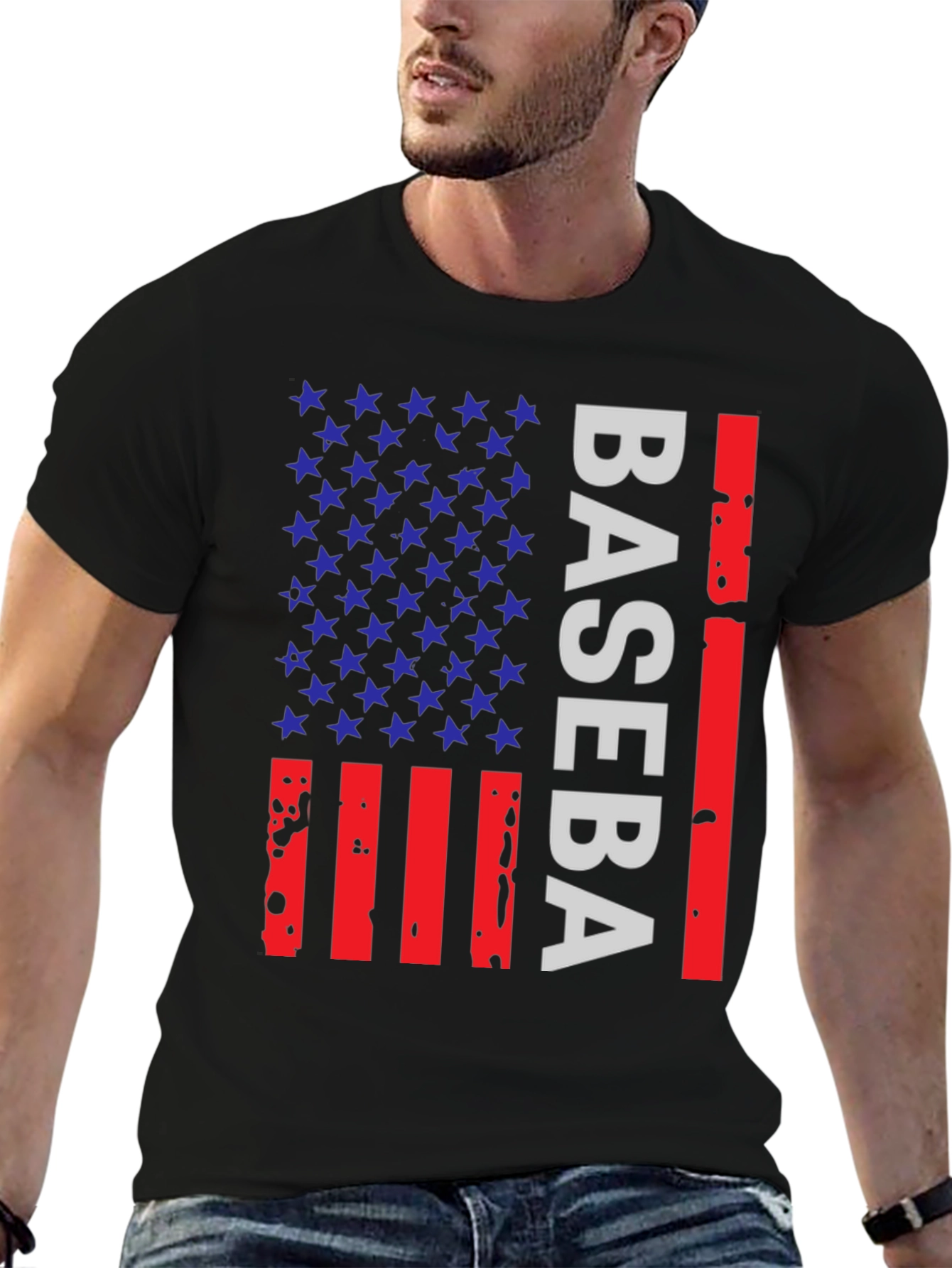 Baseball American Flag T-Shirt