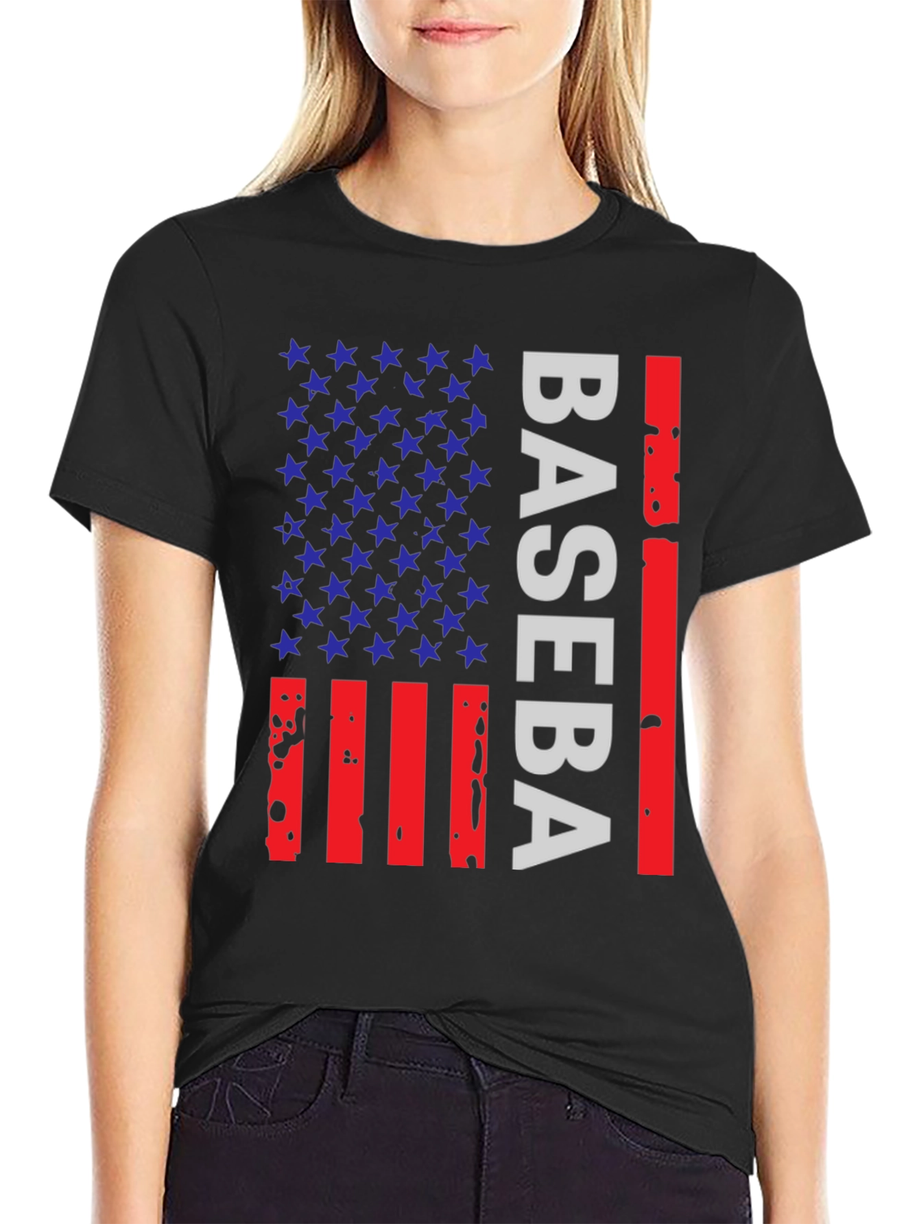 Baseball American Flag T-Shirt