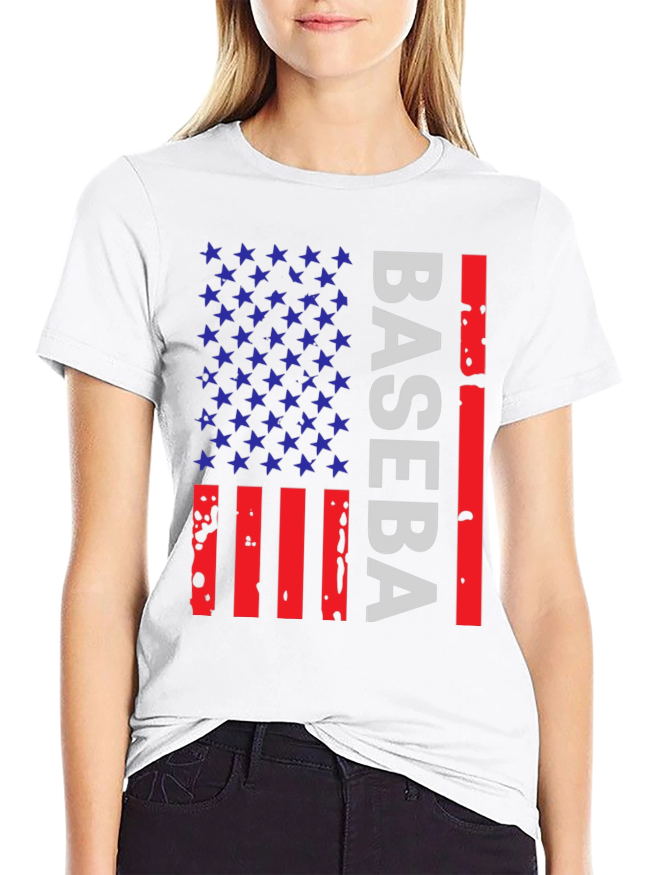 Baseball American Flag T-Shirt