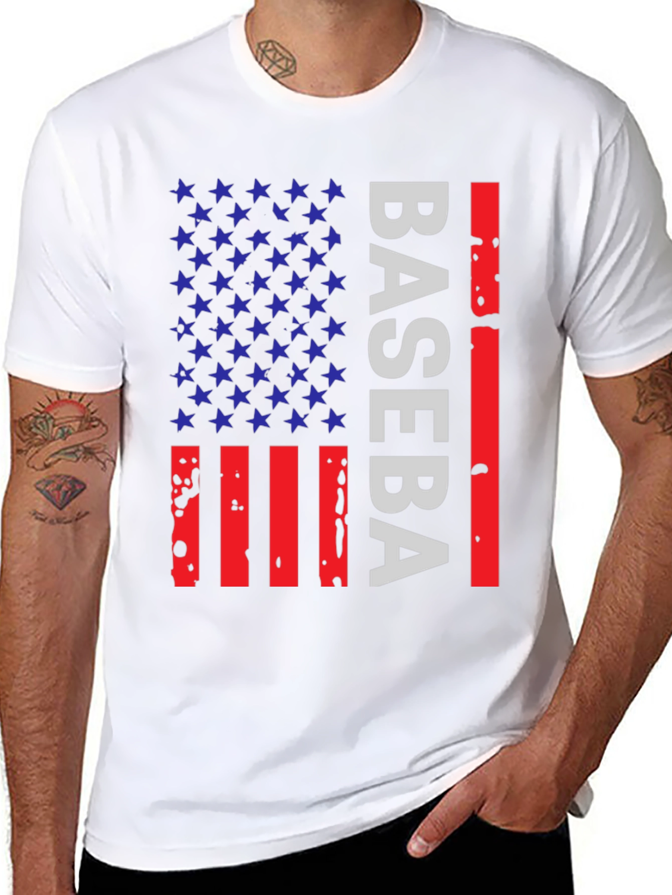 Baseball American Flag T-Shirt