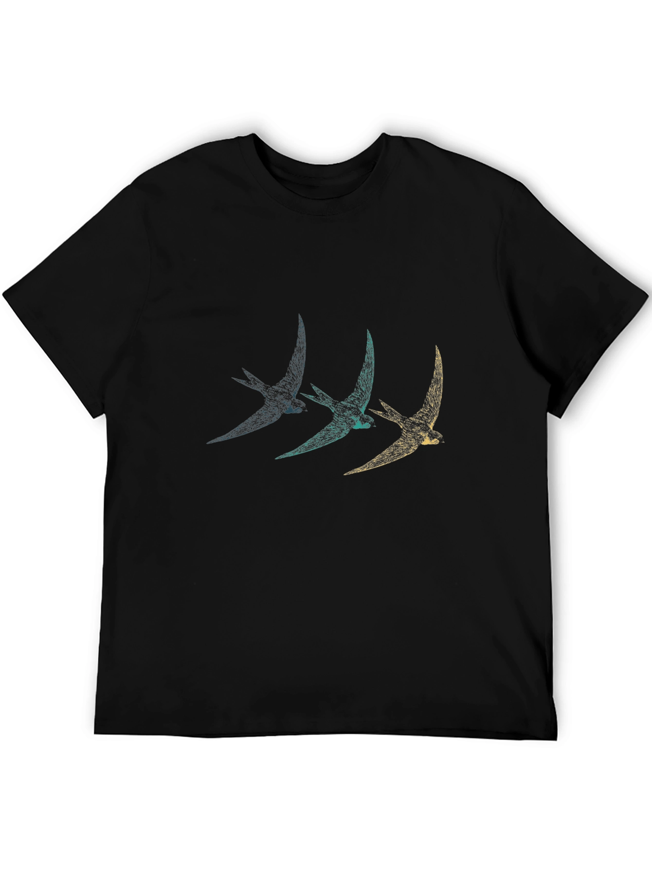 Stylish Black T-Shirt with Bird Graphic