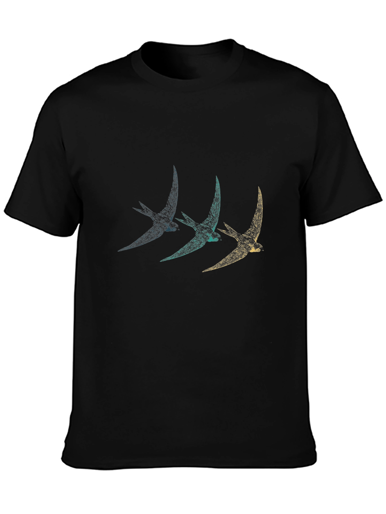 Stylish Black T-Shirt with Bird Graphic
