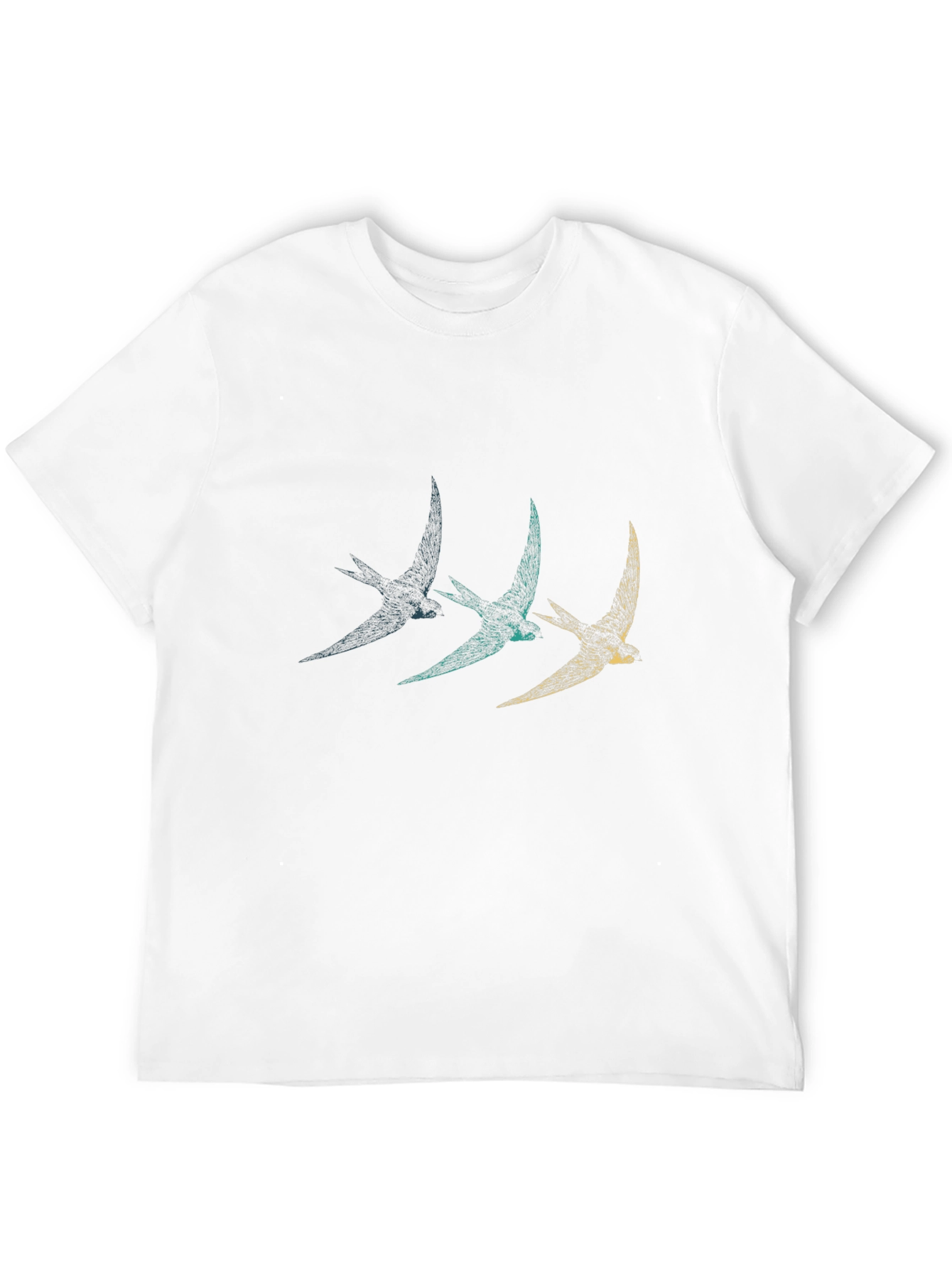 Stylish Black T-Shirt with Bird Graphic