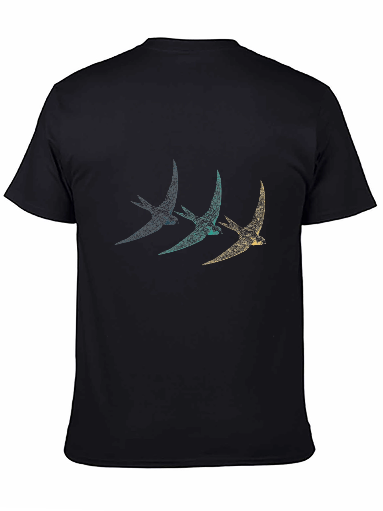 Stylish Black T-Shirt with Bird Graphic
