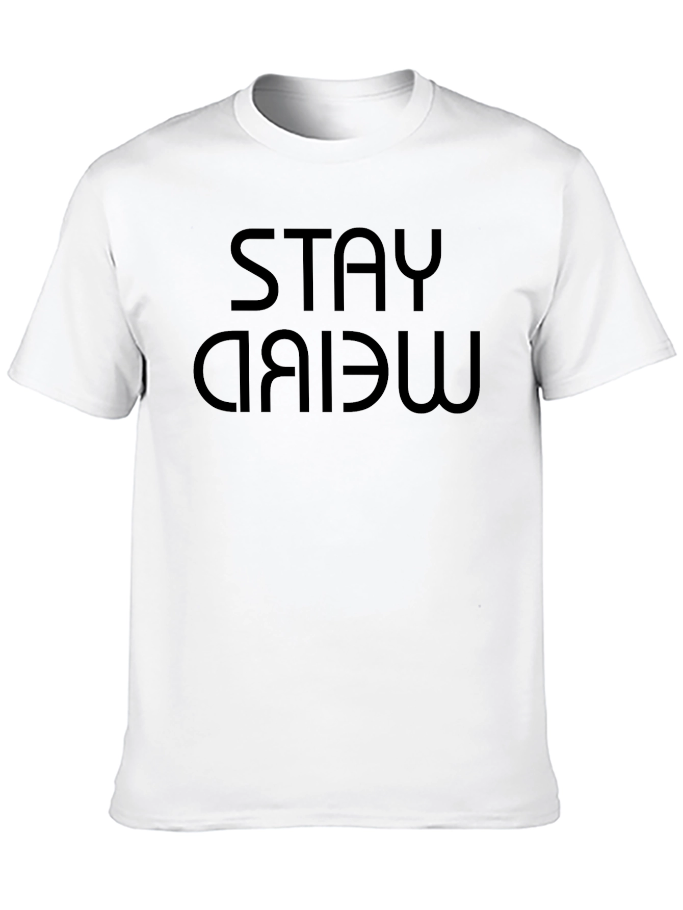 Stay Weird Black Graphic Tee Shirt