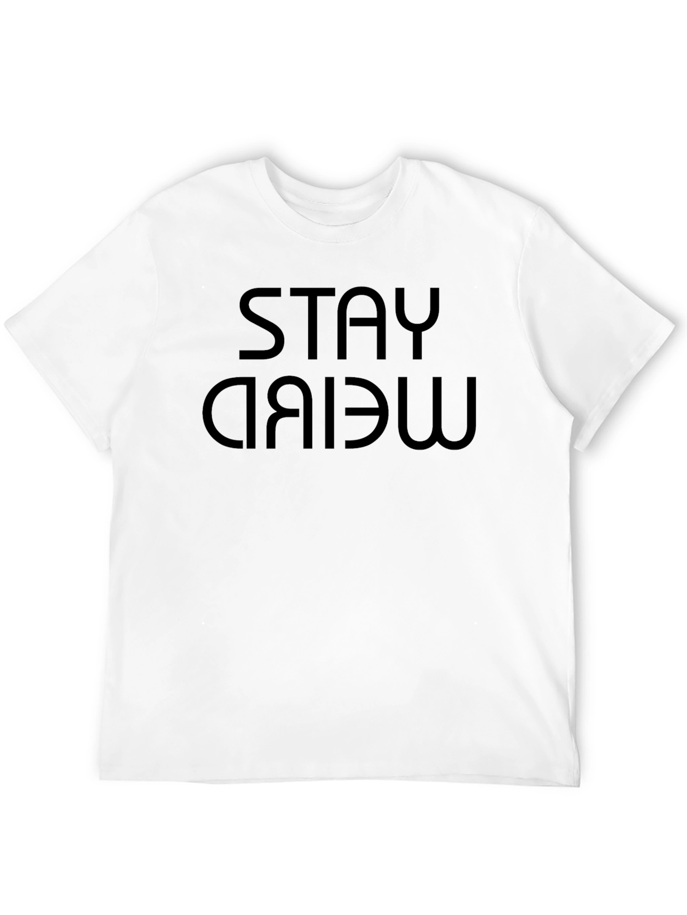 Stay Weird Black Graphic Tee Shirt