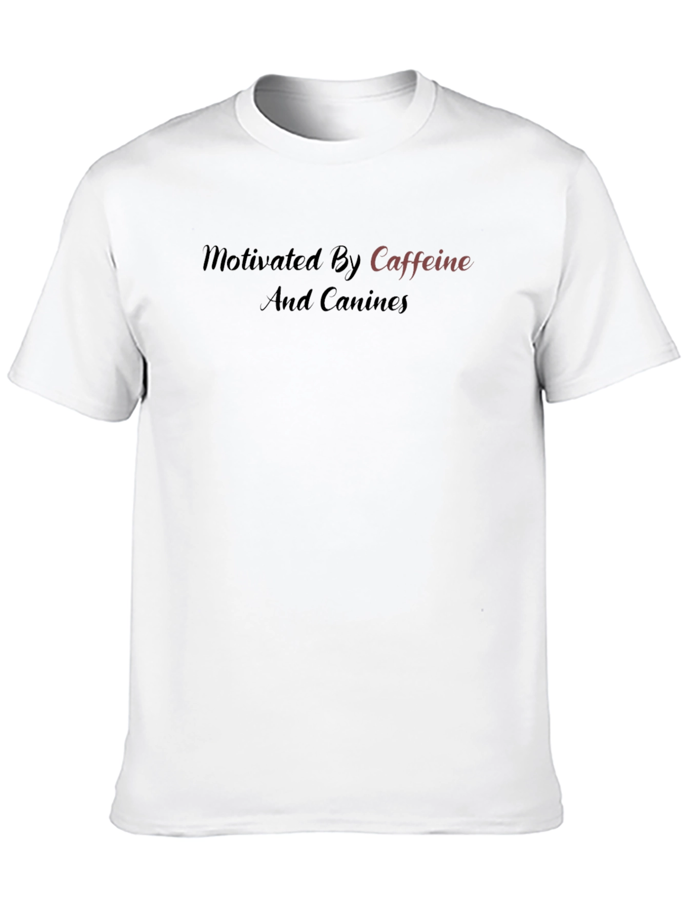 Motivated by Caffeine & Canines Black T-Shirt