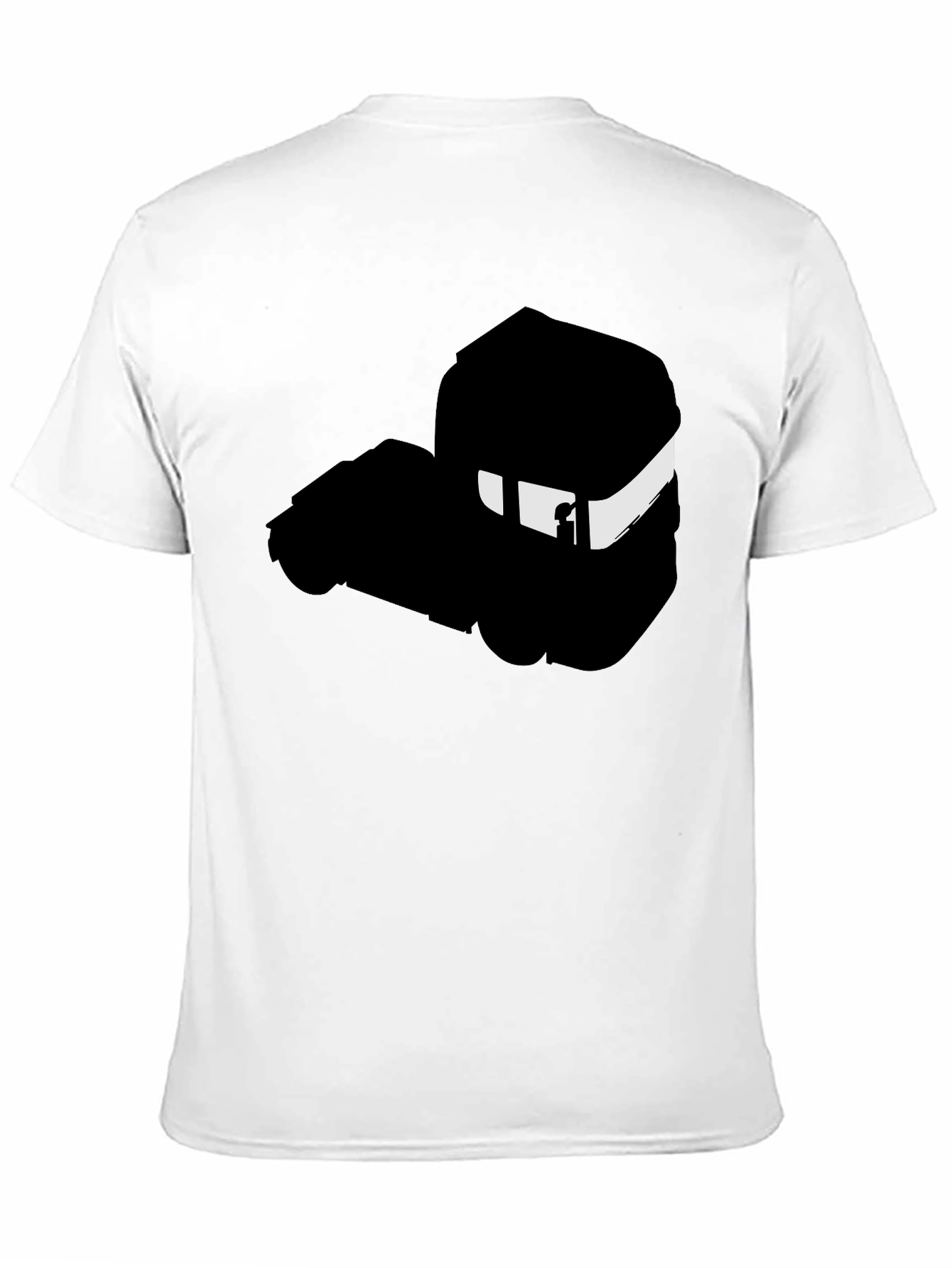 Minimalist Black T-Shirt with Abstract Train Silhouette
