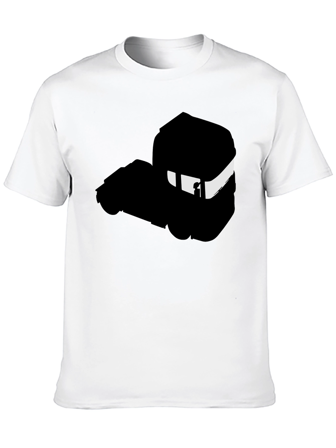 Minimalist Black T-Shirt with Abstract Train Silhouette