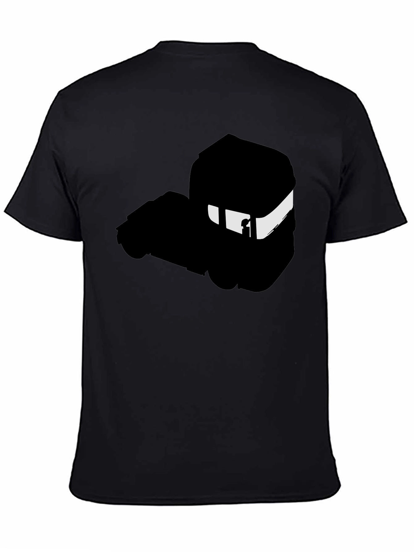 Minimalist Black T-Shirt with Abstract Train Silhouette