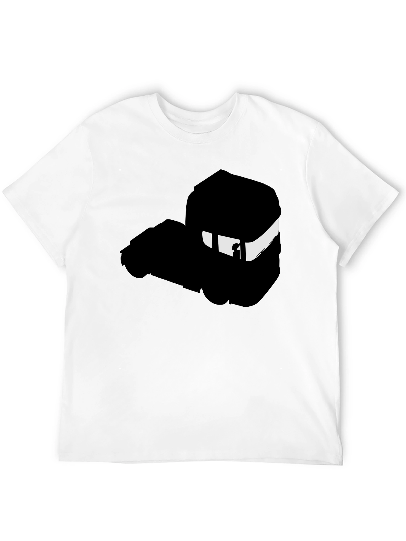 Minimalist Black T-Shirt with Abstract Train Silhouette