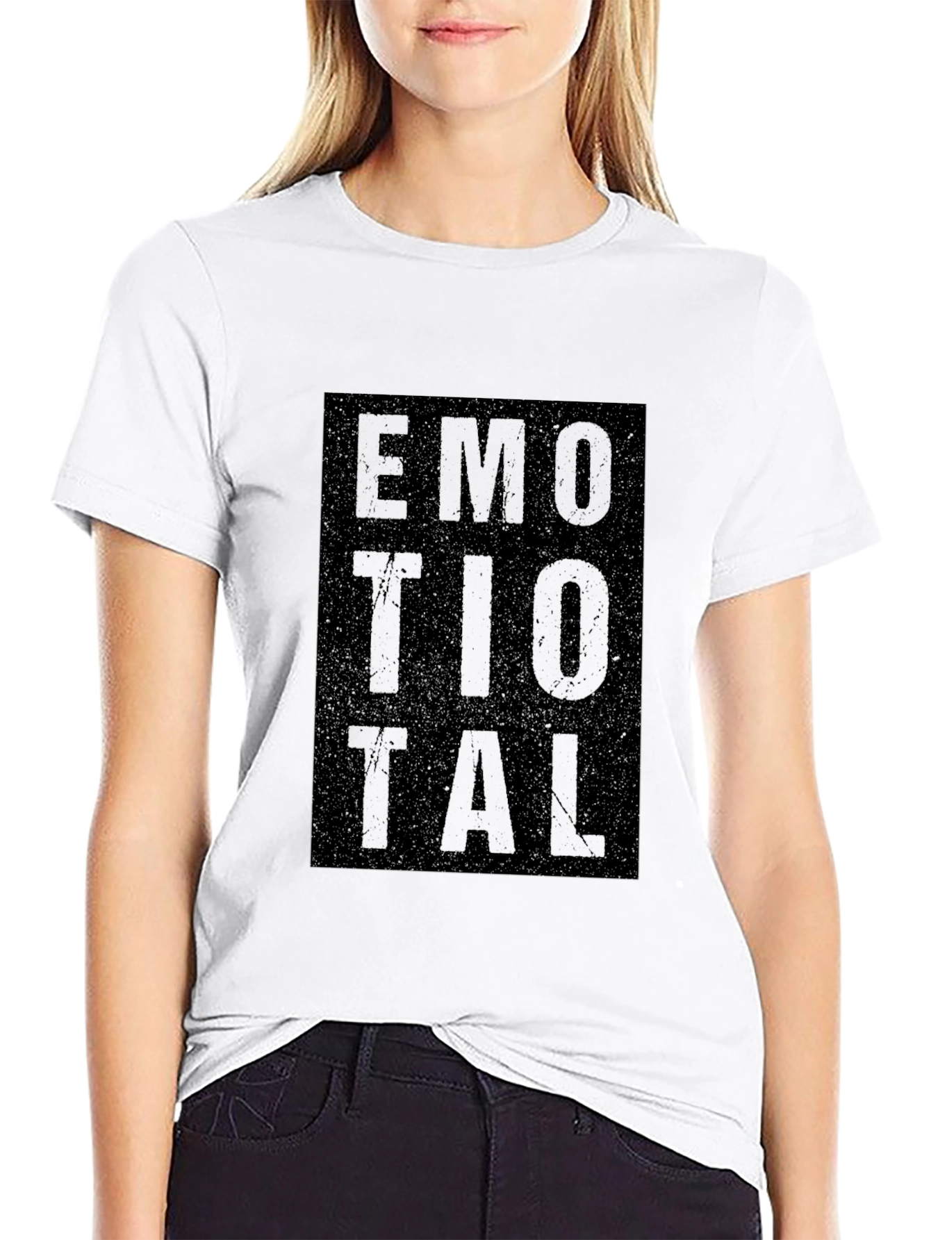 Emotional Graphic T-Shirt - Casual Black Tee