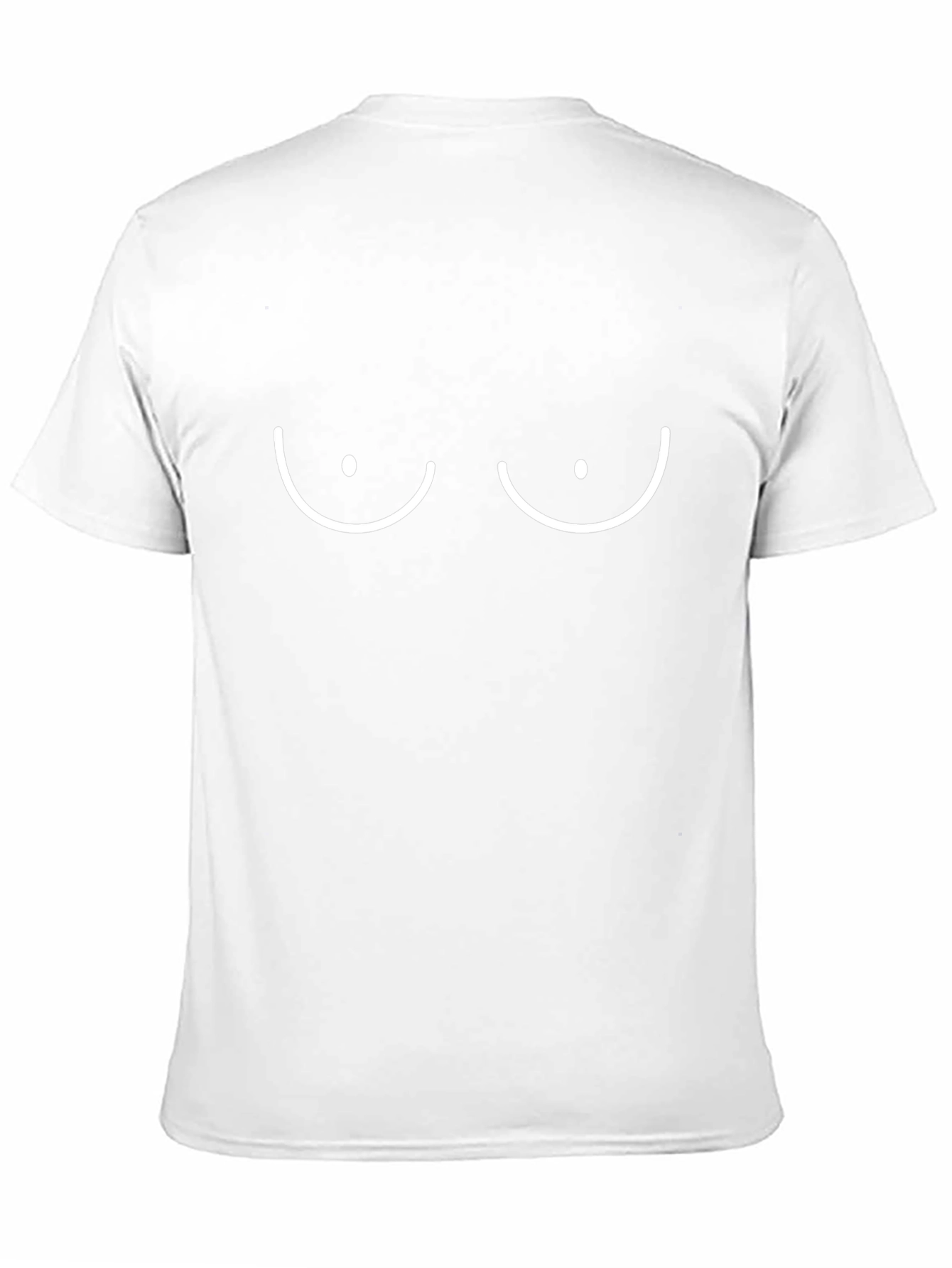 Funny Boob Outline Graphic Tee - Black Cotton T-Shirt
