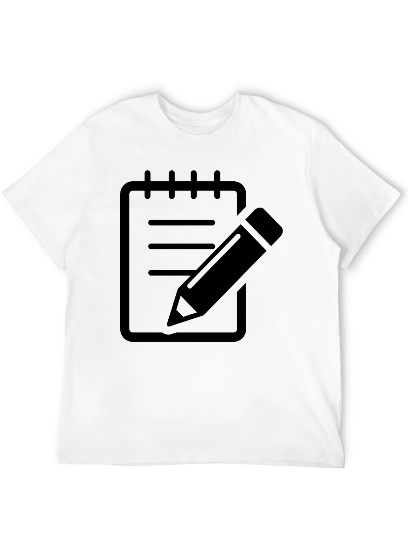 Notebook Pencil Graphic Tee - Black Cotton Casual Wear