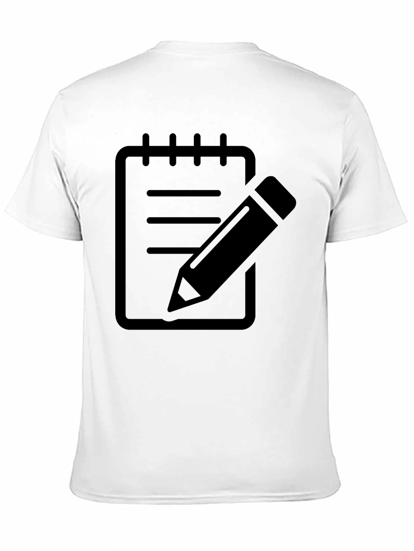 Notebook Pencil Graphic Tee - Black Cotton Casual Wear