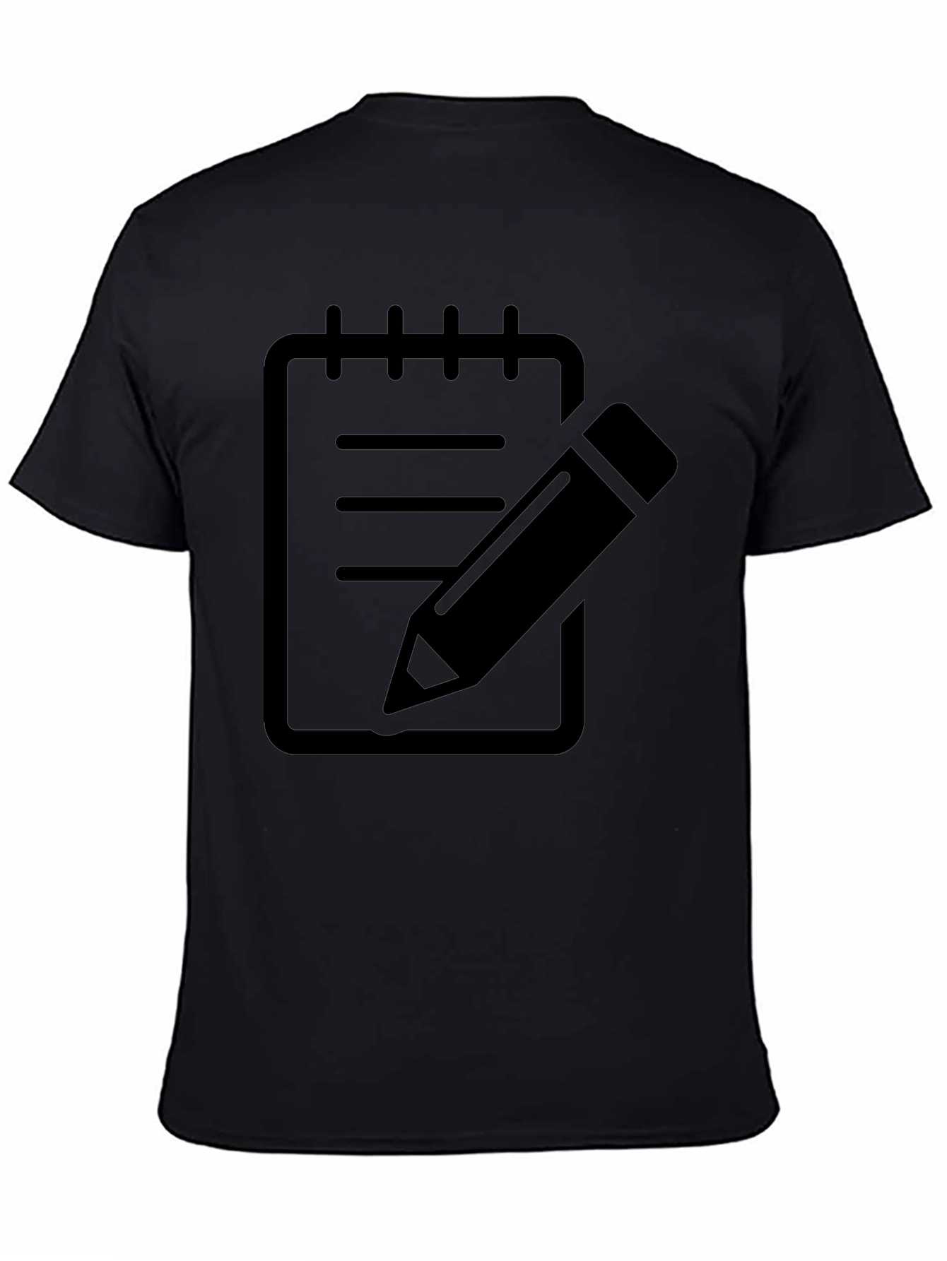 Notebook Pencil Graphic Tee - Black Cotton Casual Wear