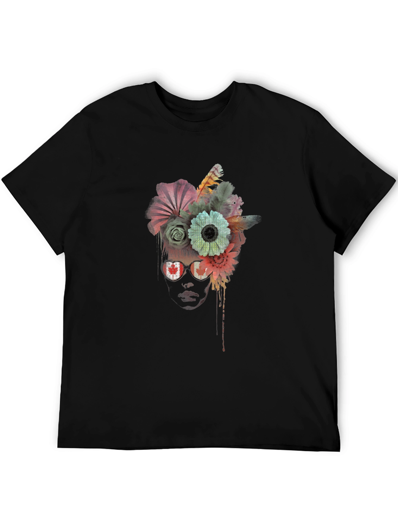 Floral Crown Graphic Black T-Shirt