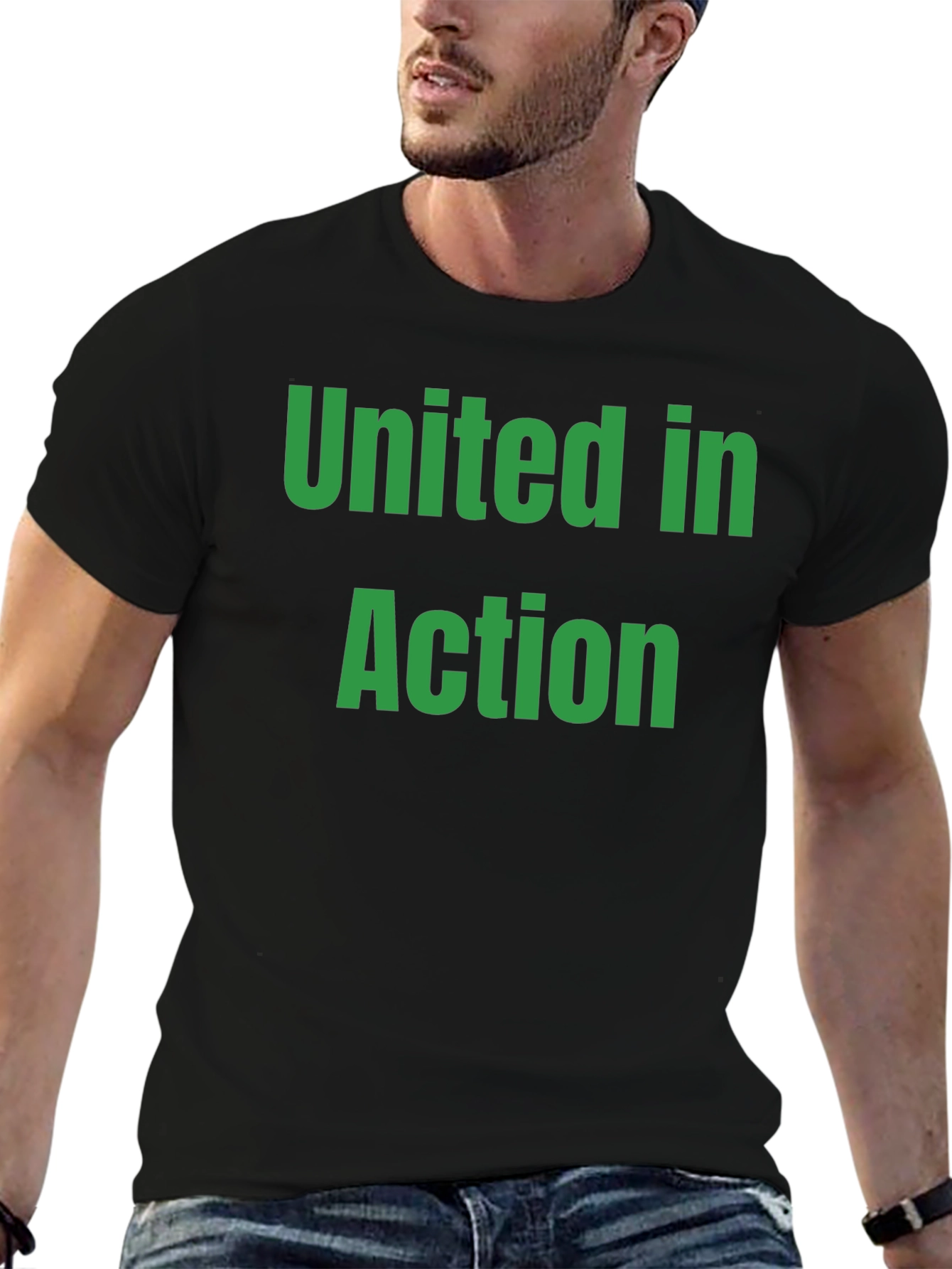 United in Action Black Crew Neck T-Shirt