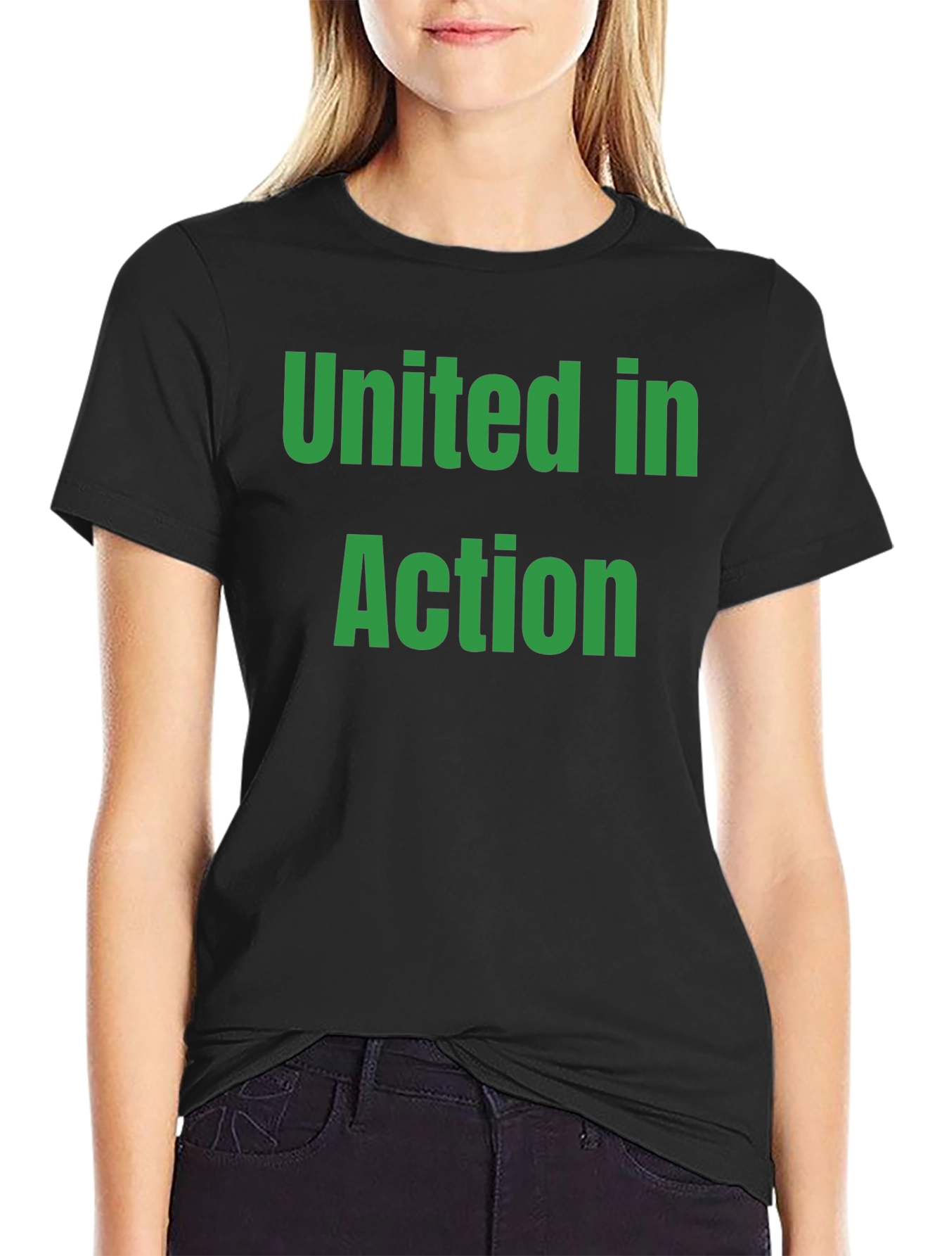 United in Action Black Crew Neck T-Shirt