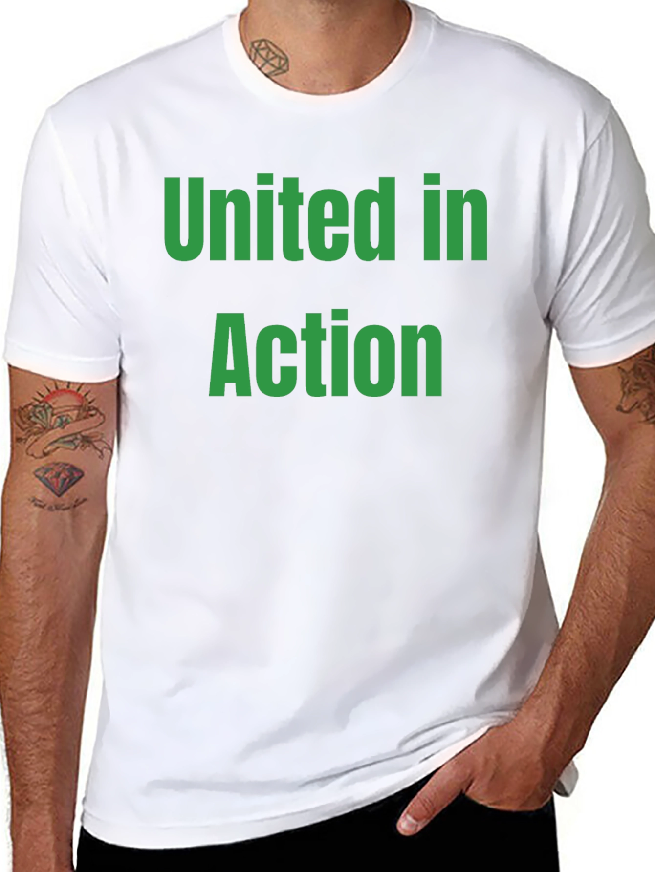 United in Action Black Crew Neck T-Shirt