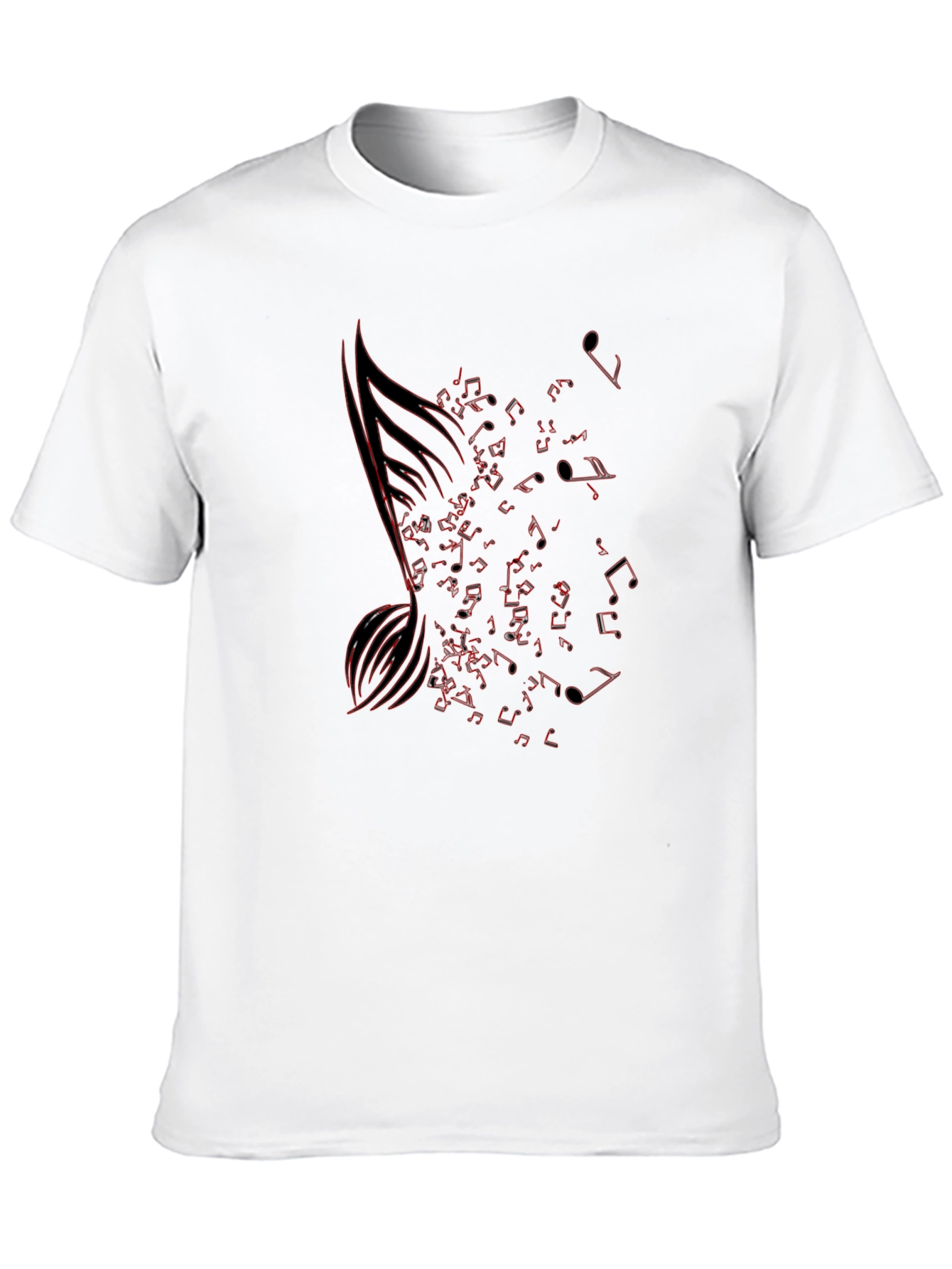 Musical Note Graphic Tee - Black Cotton T-Shirt