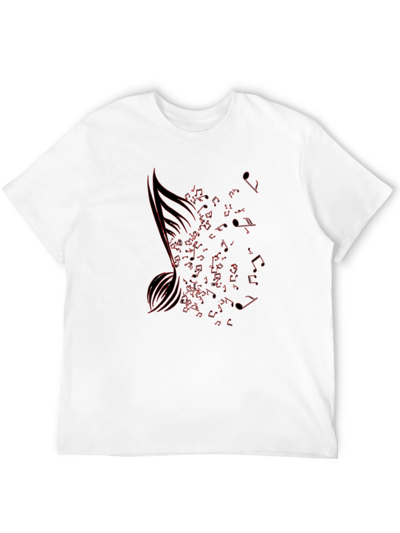Musical Note Graphic Tee - Black Cotton T-Shirt