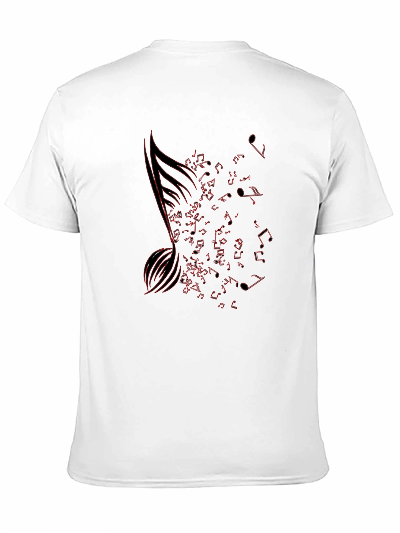 Musical Note Graphic Tee - Black Cotton T-Shirt