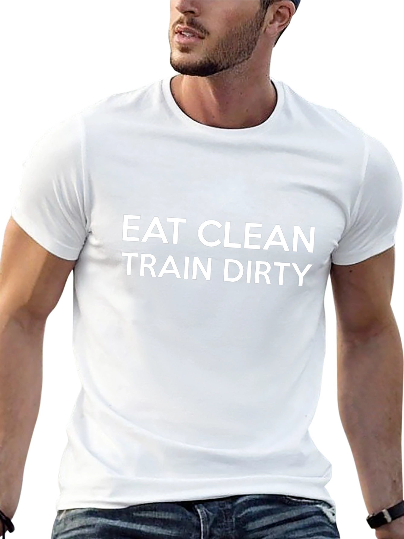 Eat Clean Train Dirty Graphic Tee - Black