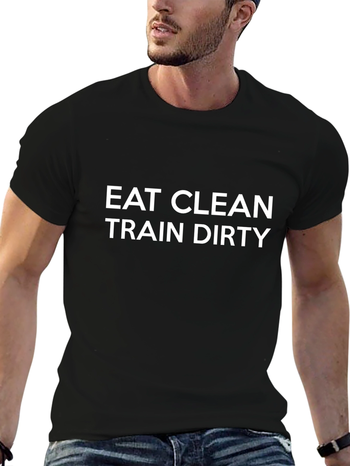 Eat Clean Train Dirty Graphic Tee - Black
