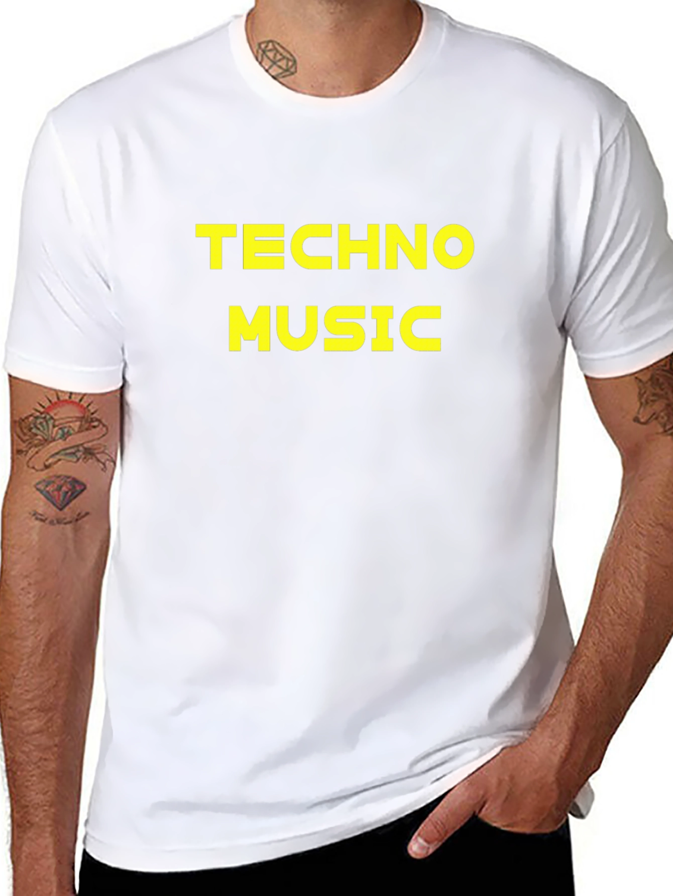 Techno Music Graphic T-Shirt - Black Cotton Tee