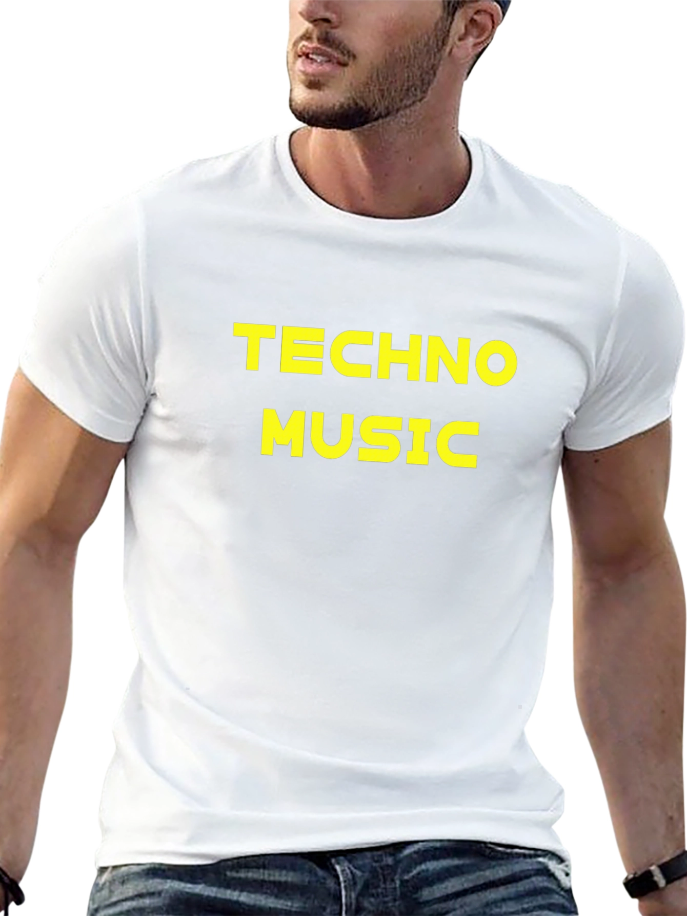 Techno Music Graphic T-Shirt - Black Cotton Tee