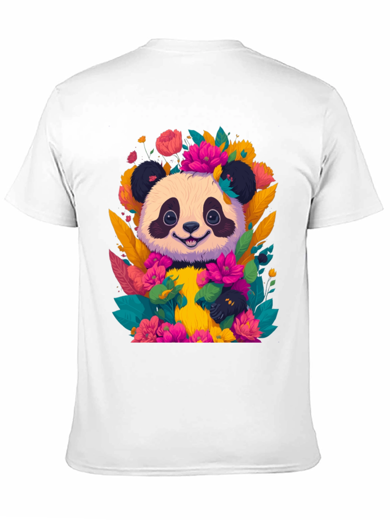 Panda Floral Graphic Tee - Cute Animal T-Shirt