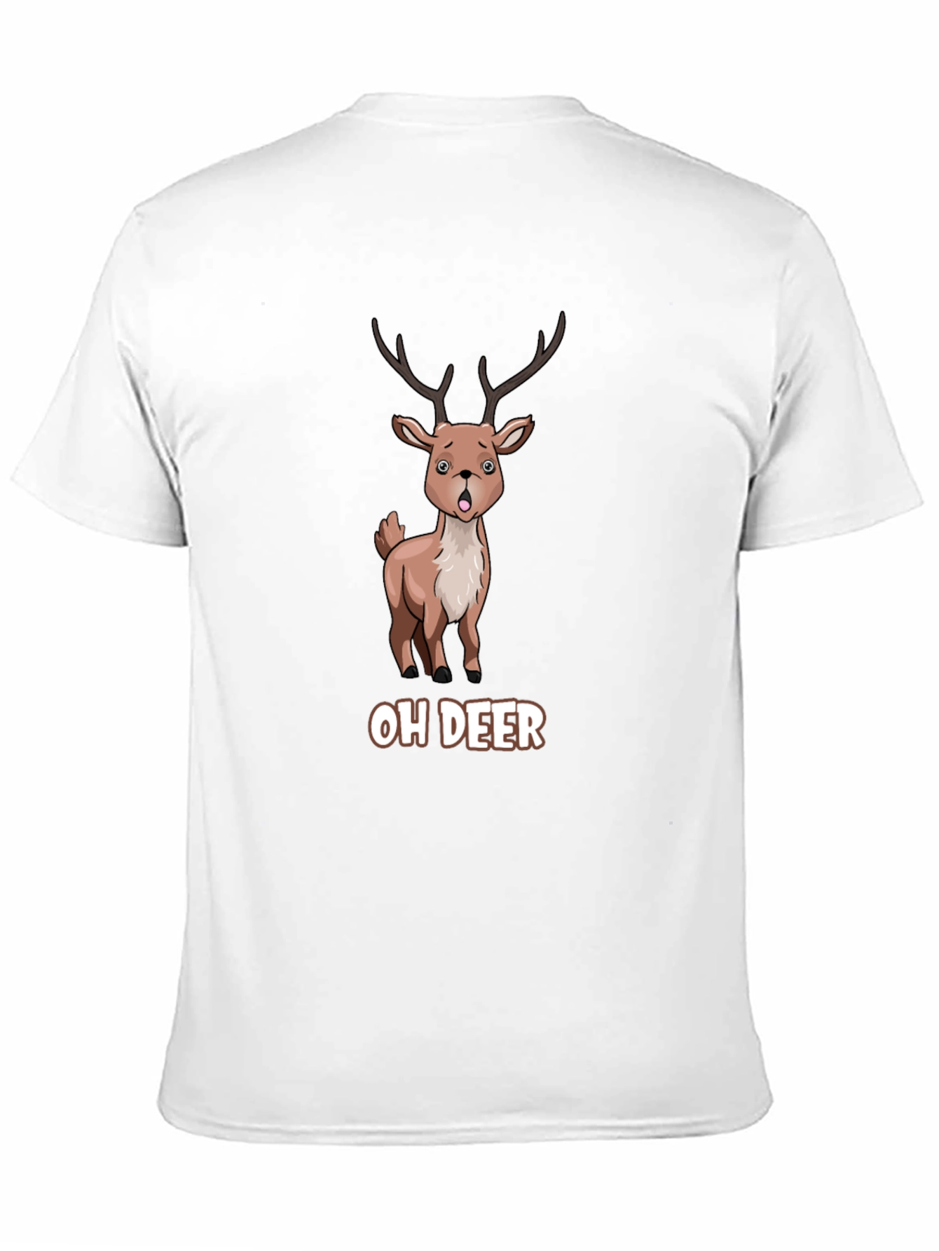 Oh Deer Funny Cartoon Graphic T-Shirt