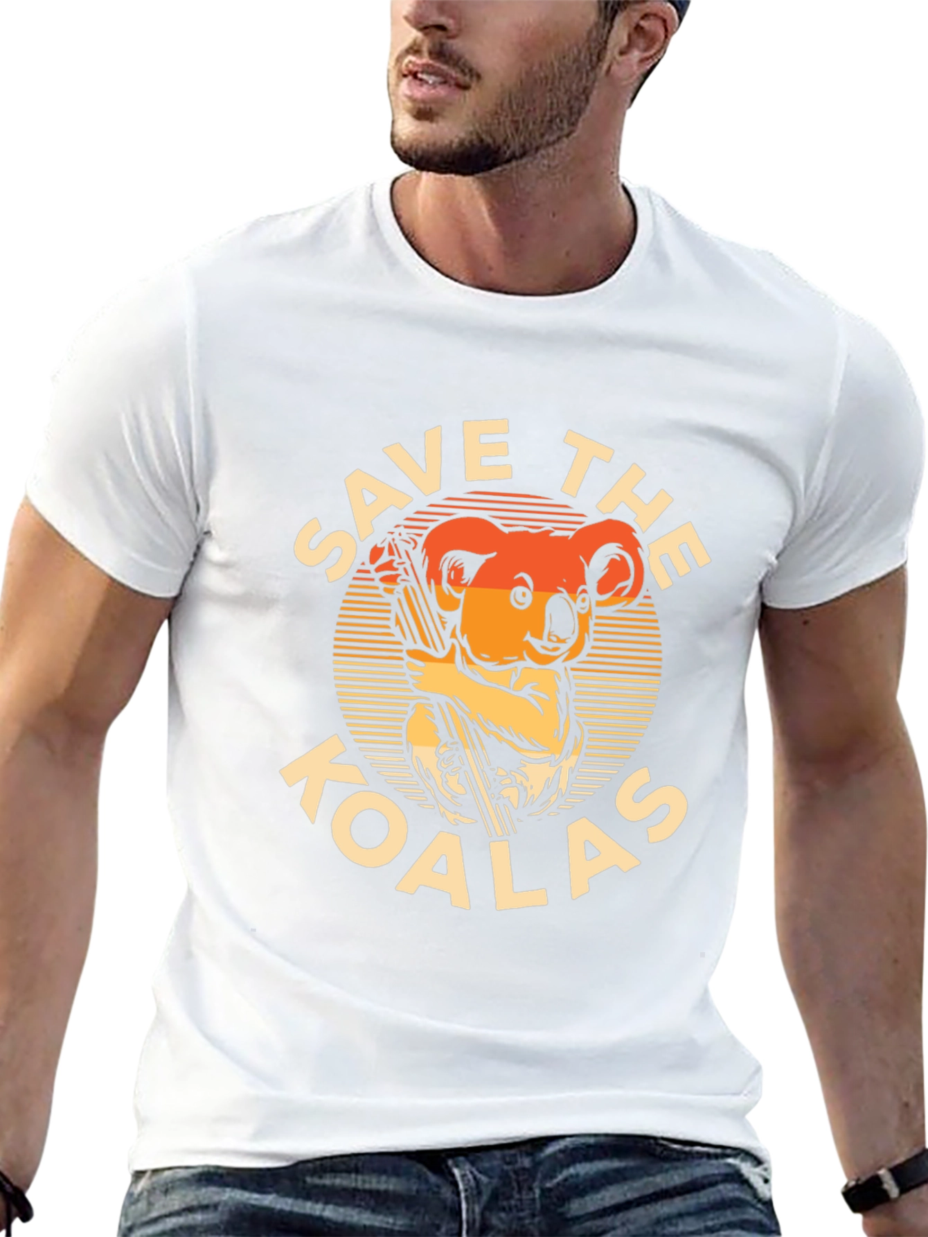 Save the Koalas Graphic T-Shirt - Black Cotton Tee