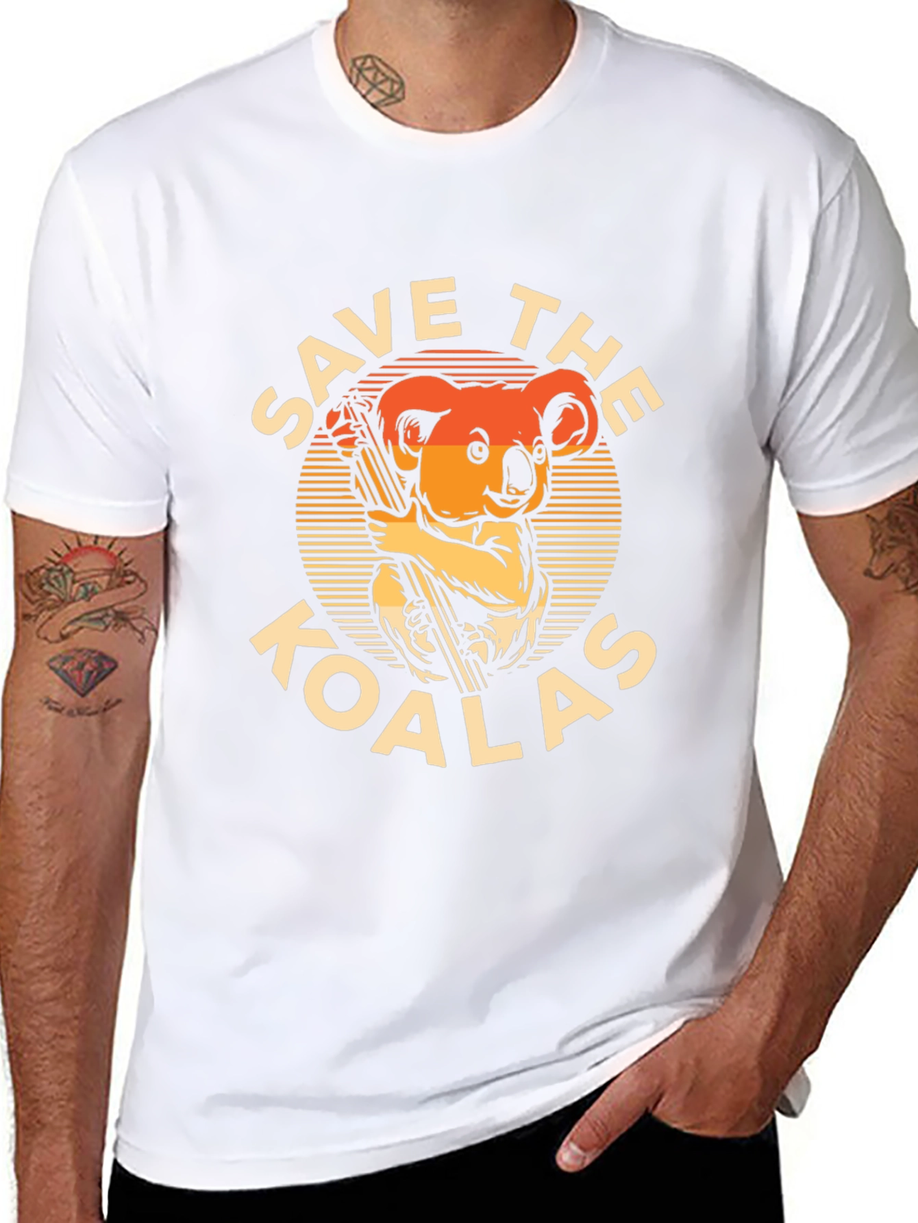 Save the Koalas Graphic T-Shirt - Black Cotton Tee
