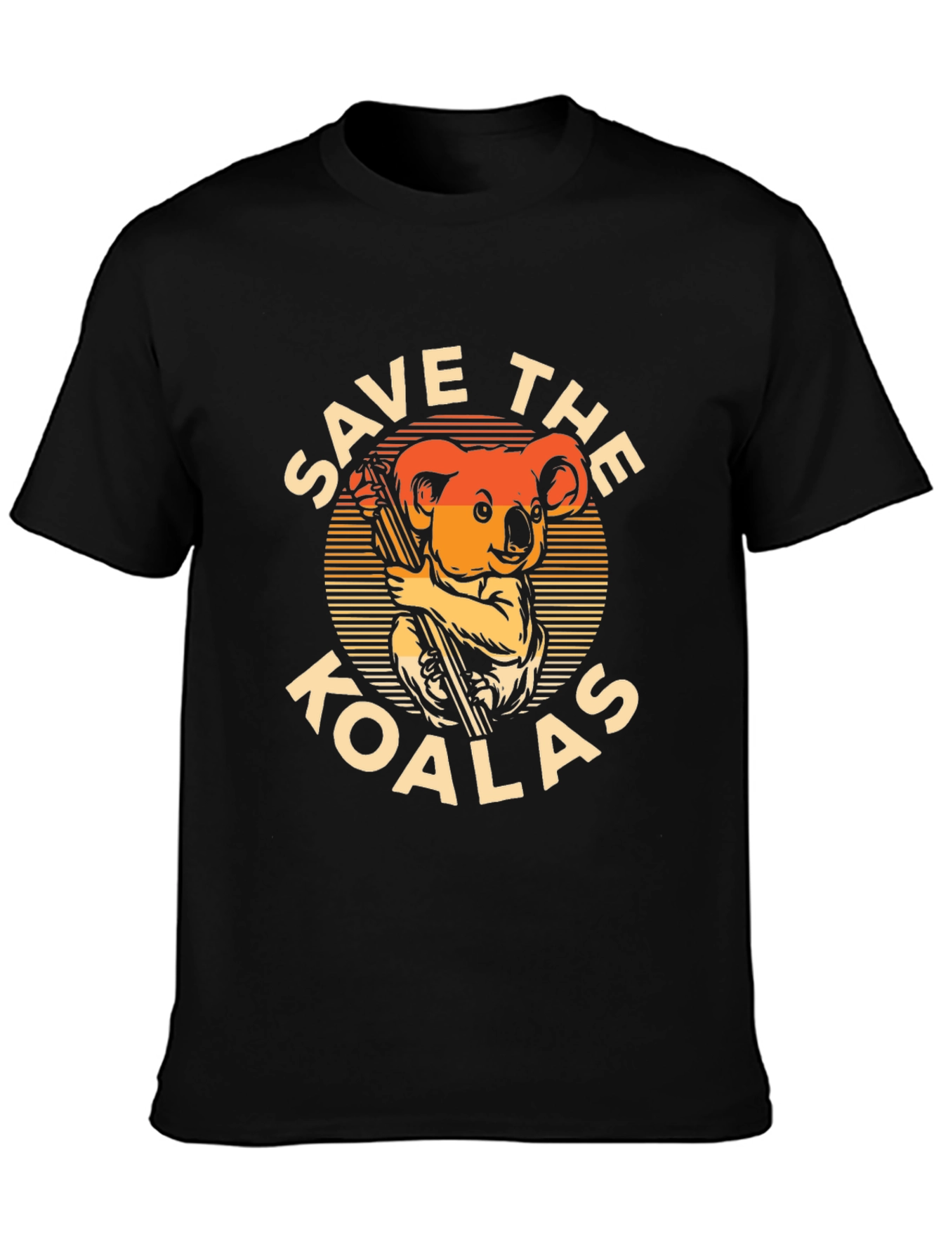 Save the Koalas Graphic T-Shirt - Black Cotton Tee