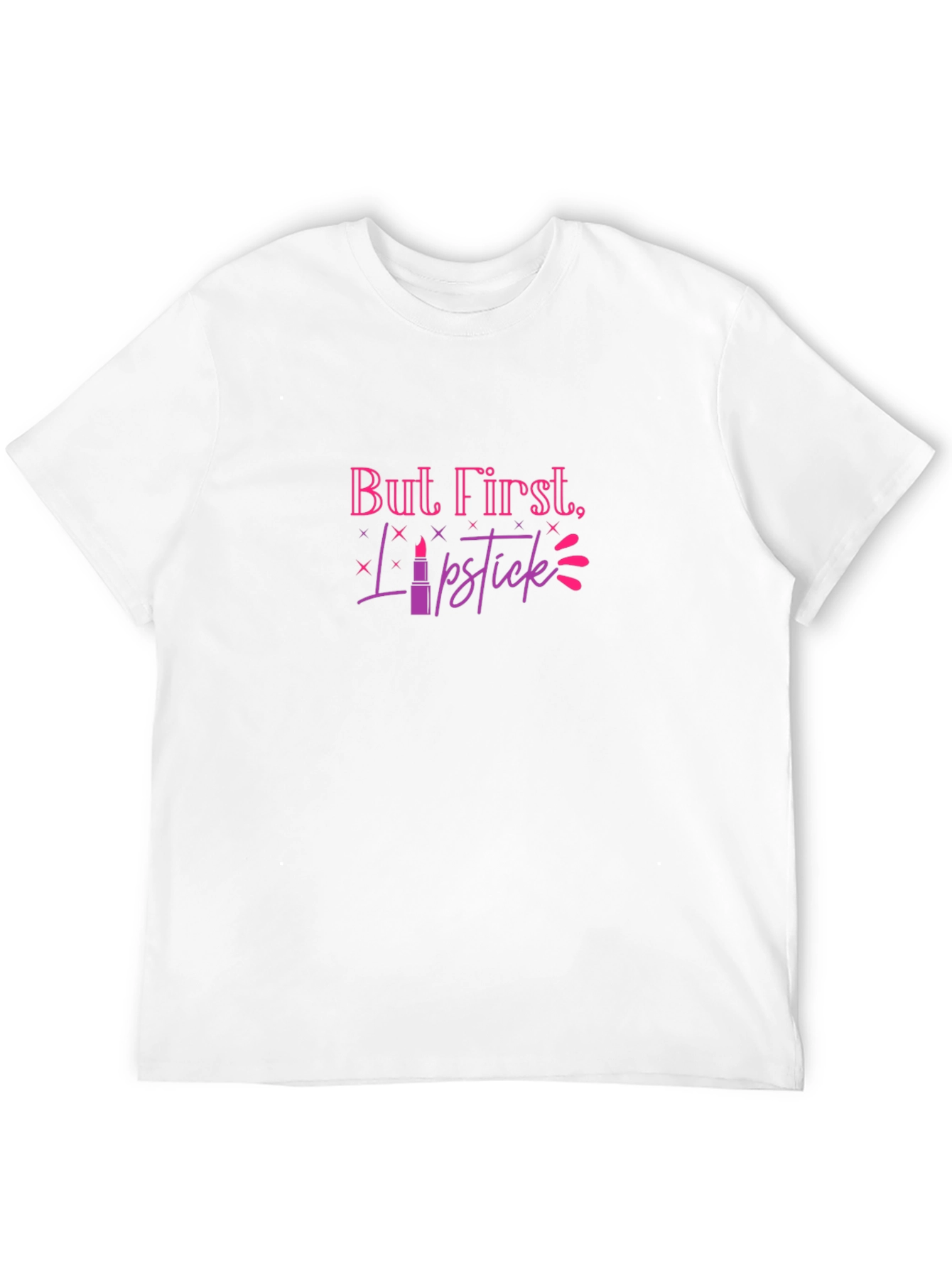 But First Lipstick Graphic Tee - Black