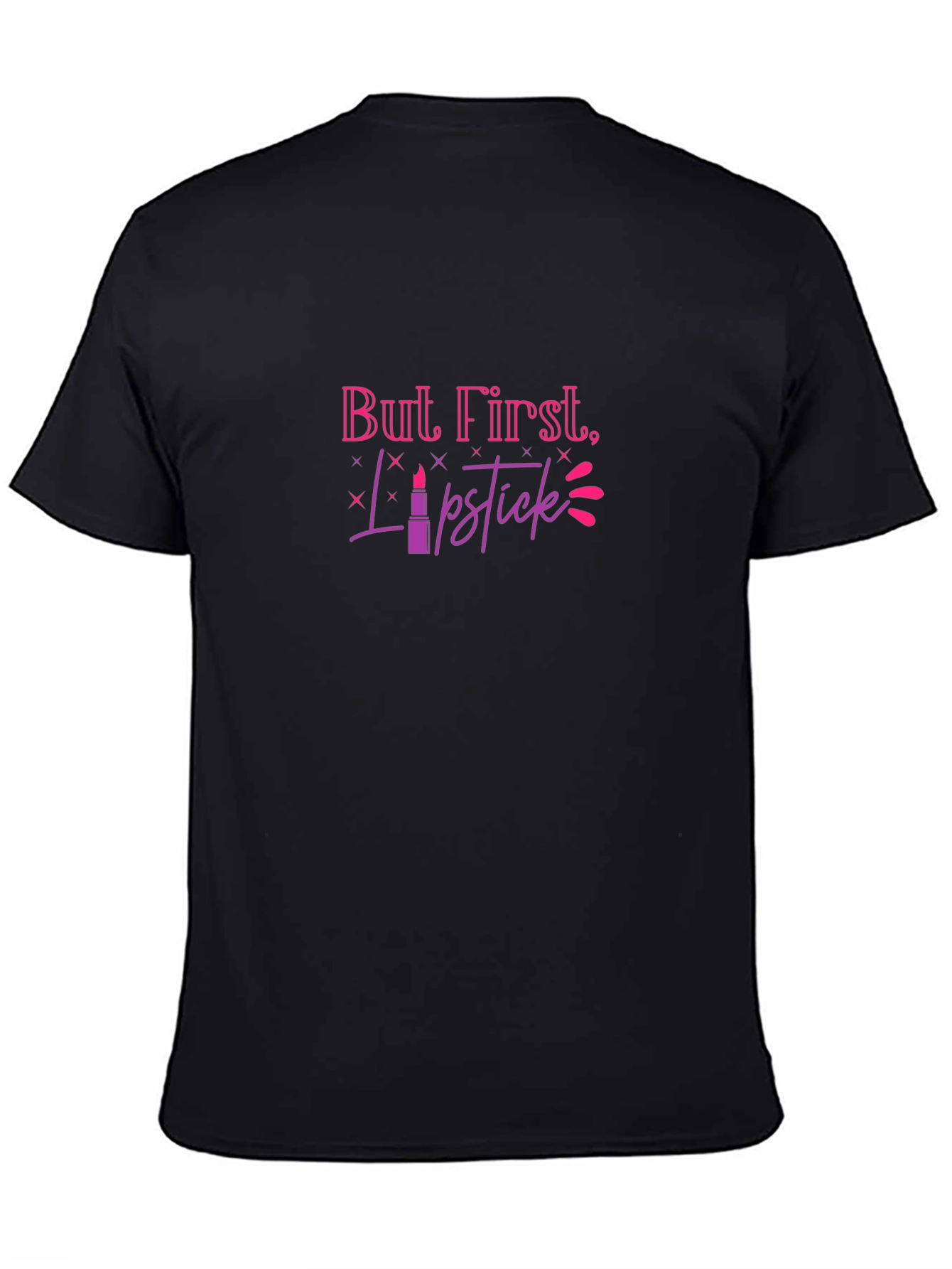 But First Lipstick Graphic Tee - Black