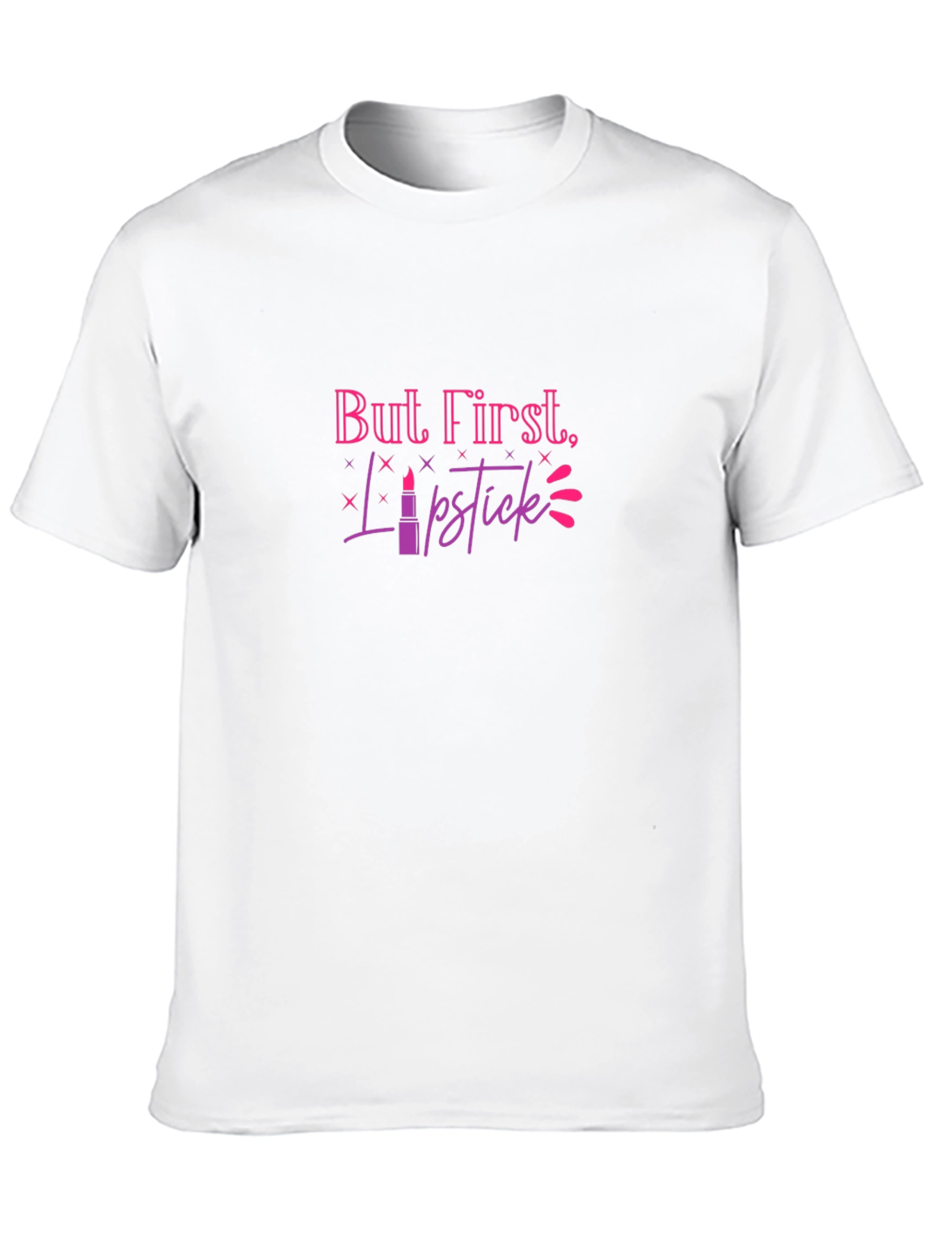 But First Lipstick Graphic Tee - Black